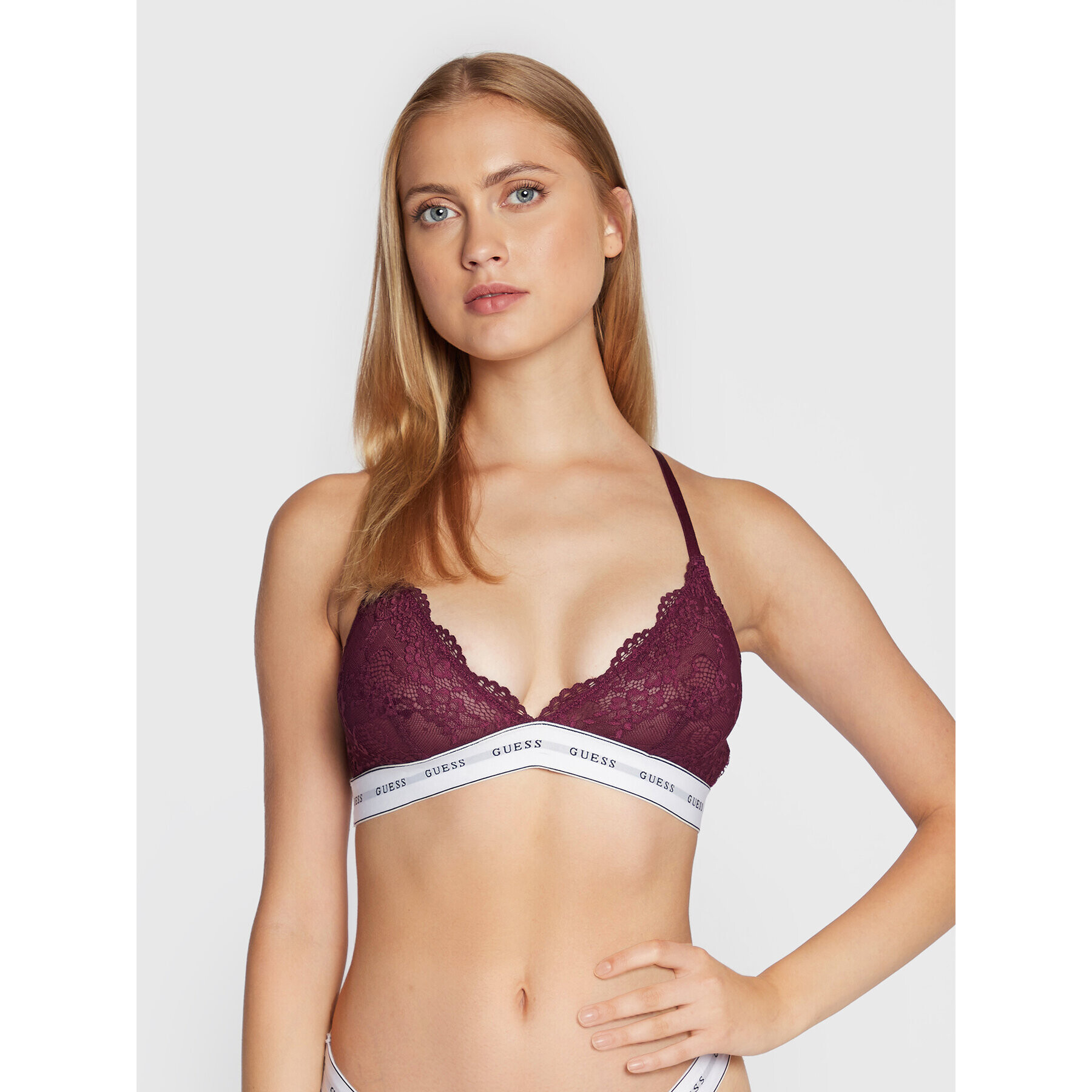 Guess Podprsenka Bralette Belle O97C02 KBBT0 Fialová - Pepit.cz