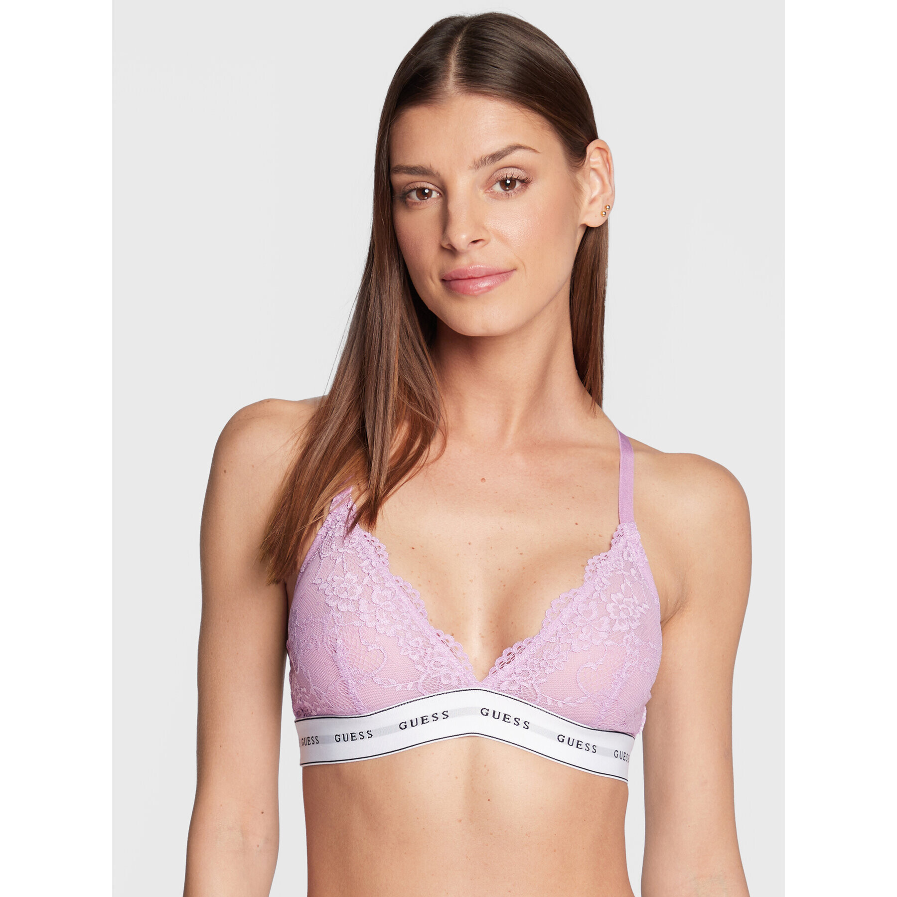 Guess Podprsenka Bralette Belle O97C02 KBBT0 Fialová - Pepit.cz