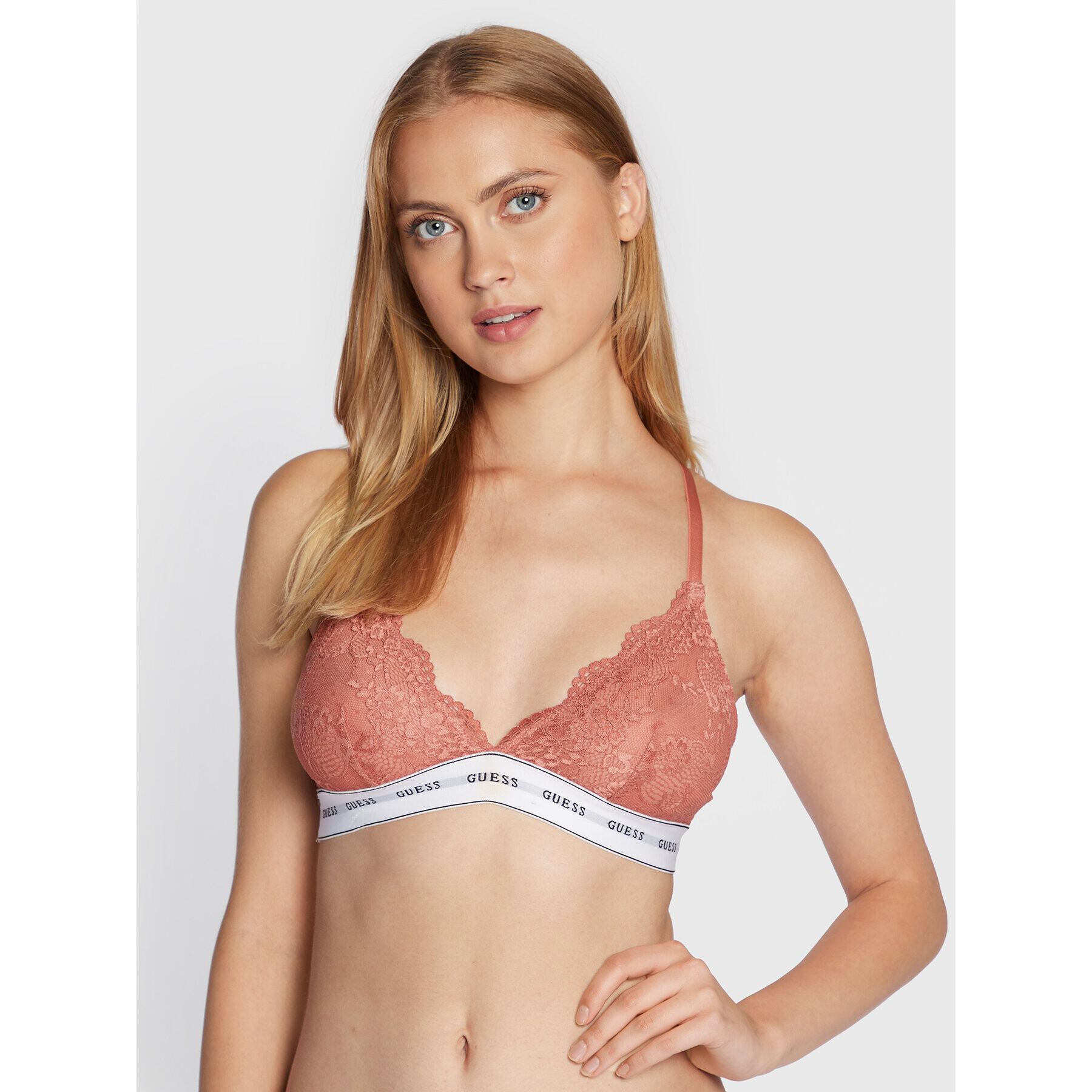 Guess Podprsenka Bralette Belle O97C02 KBBT0 Růžová - Pepit.cz