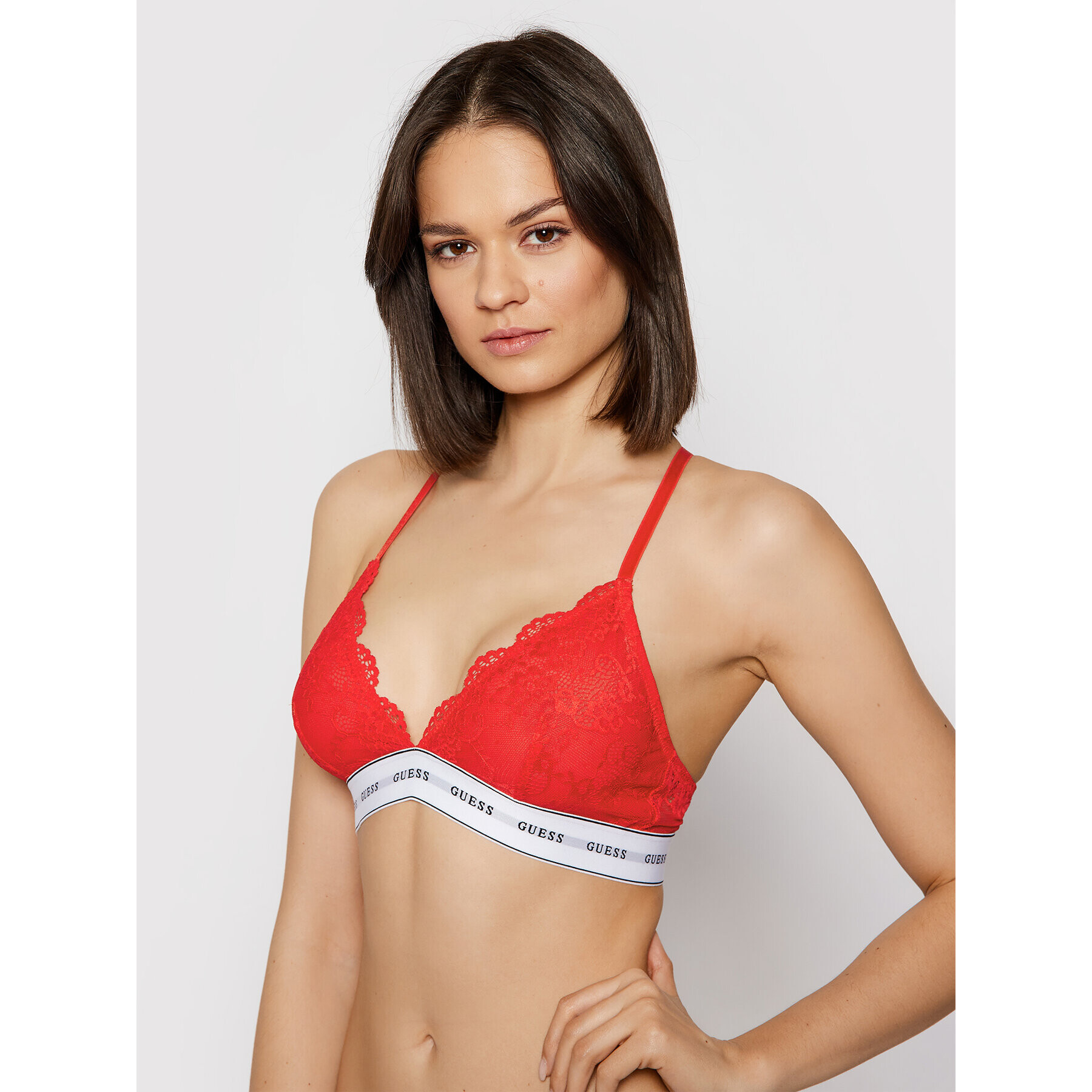 Guess Podprsenka Bralette Belle O97C02 PZ01C Červená - Pepit.cz