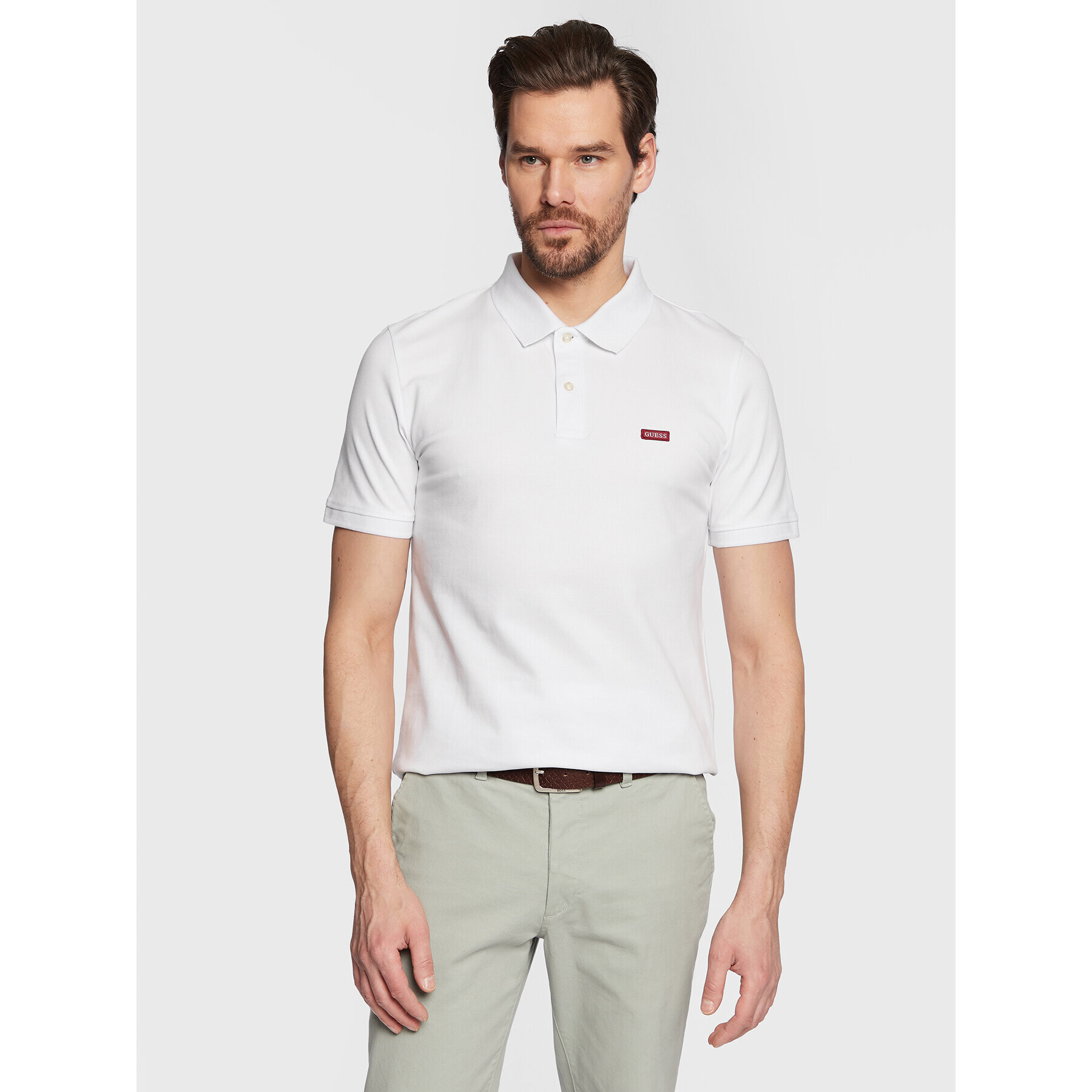 Guess Polokošile Lyle M3GP60 K7O64 Bílá Slim Fit - Pepit.cz