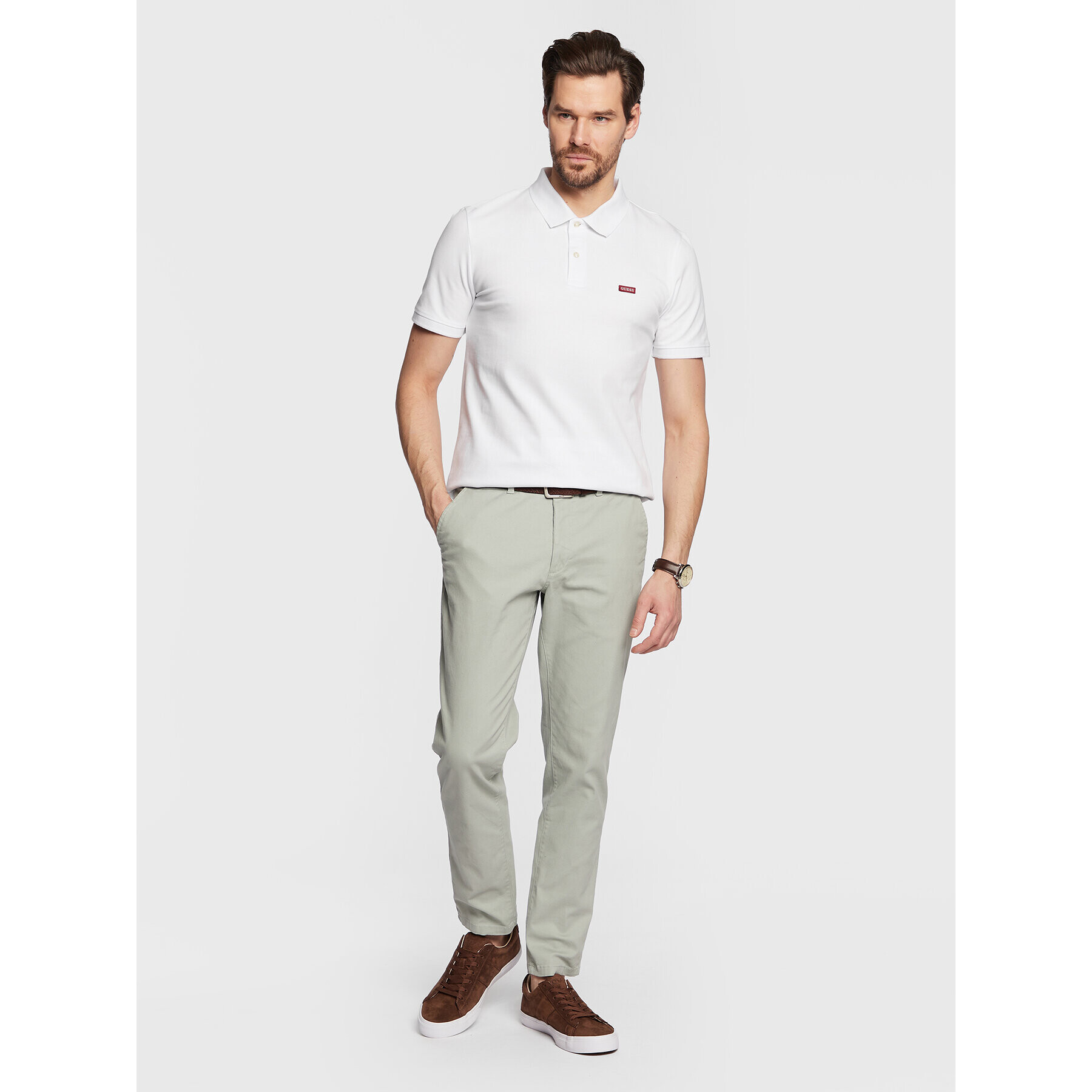 Guess Polokošile Lyle M3GP60 K7O64 Bílá Slim Fit - Pepit.cz