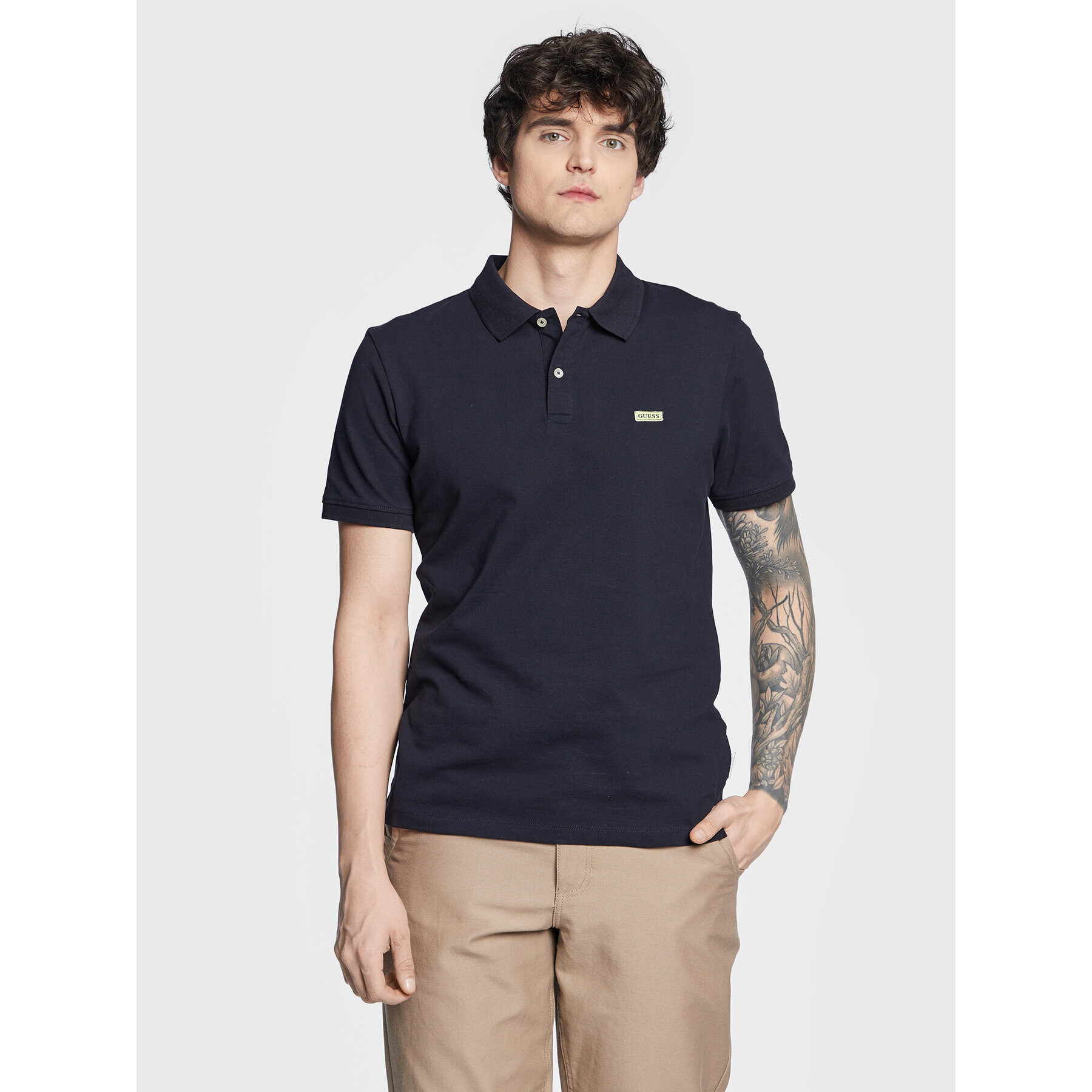 Guess Polokošile Lyle M3GP60 K7O64 Tmavomodrá Slim Fit - Pepit.cz