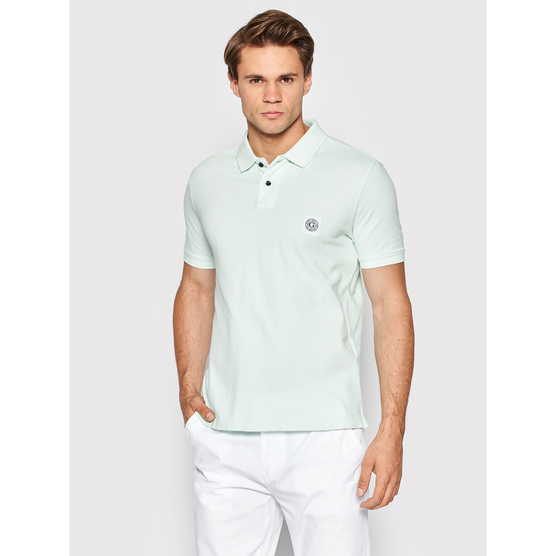 Guess Polokošile M1BP01 K9WF1 Zelená Slim Fit - Pepit.cz