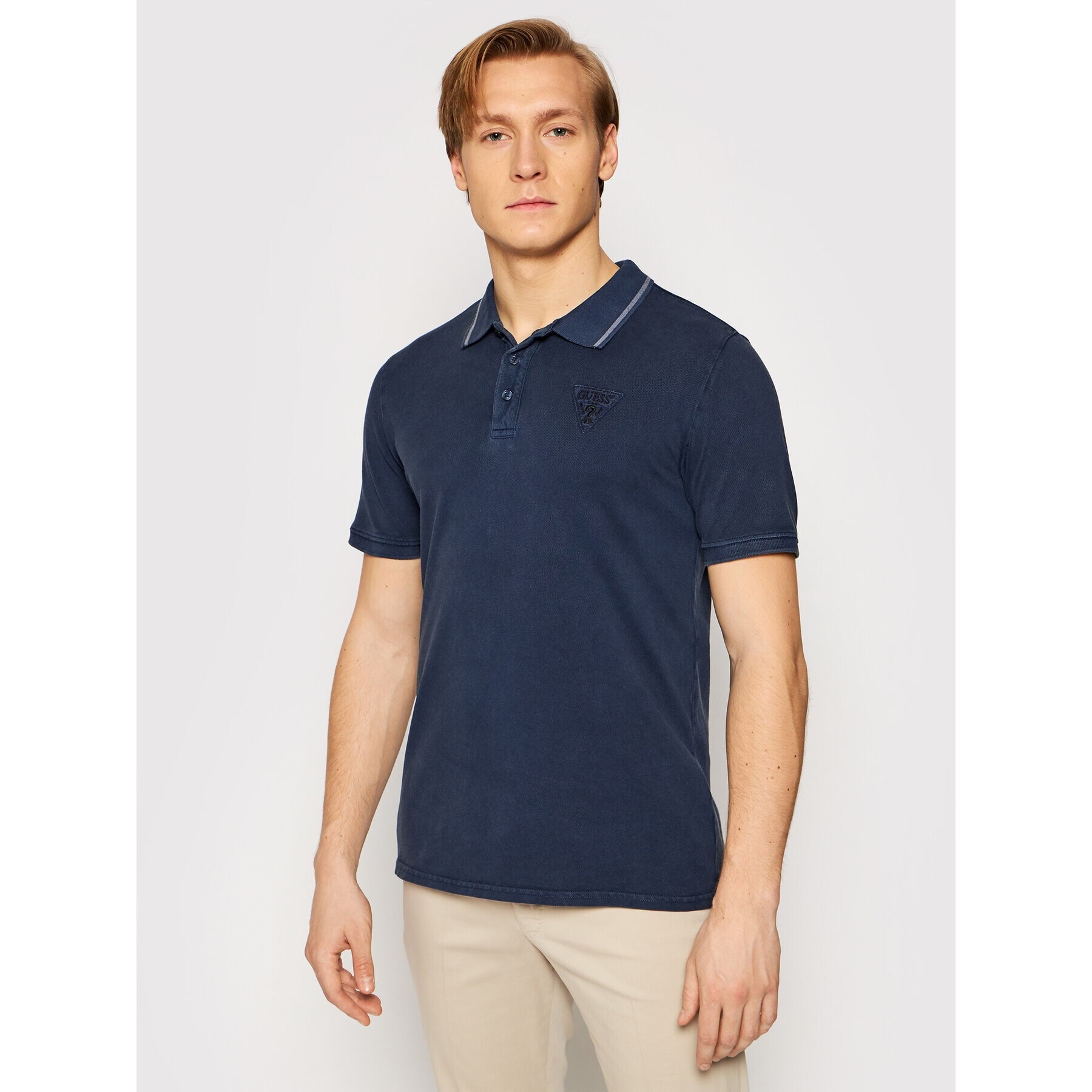 Guess Polokošile M1GP54 K9WF1 Tmavomodrá Slim Fit - Pepit.cz