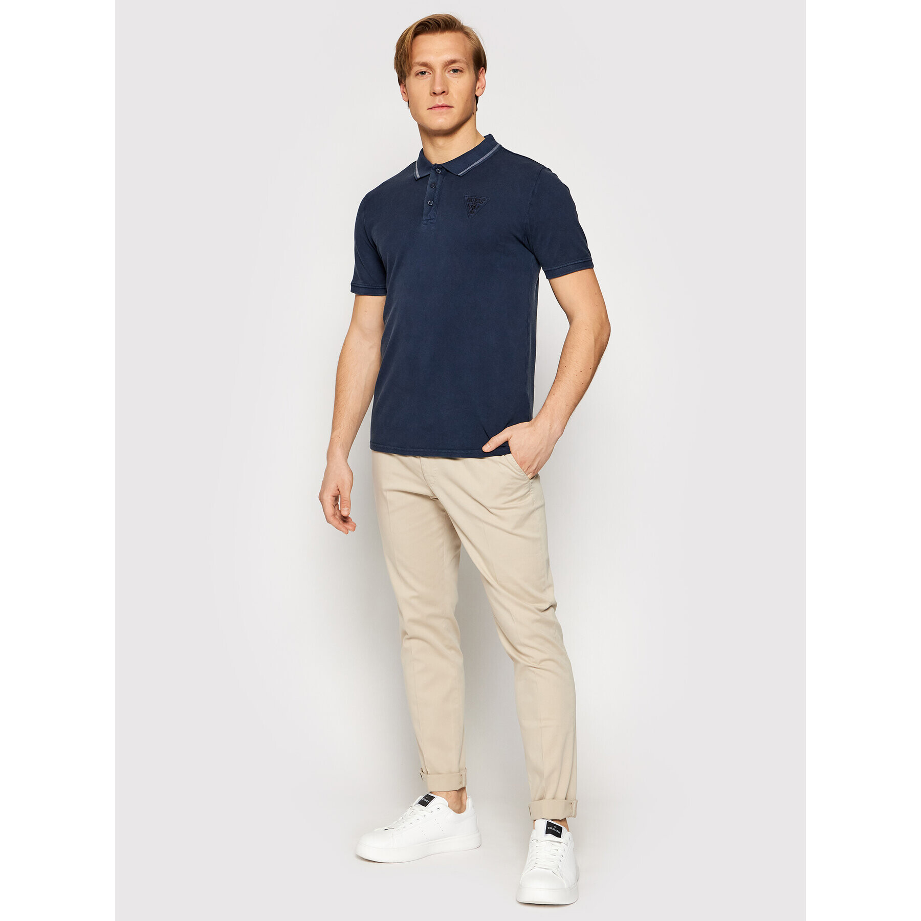 Guess Polokošile M1GP54 K9WF1 Tmavomodrá Slim Fit - Pepit.cz