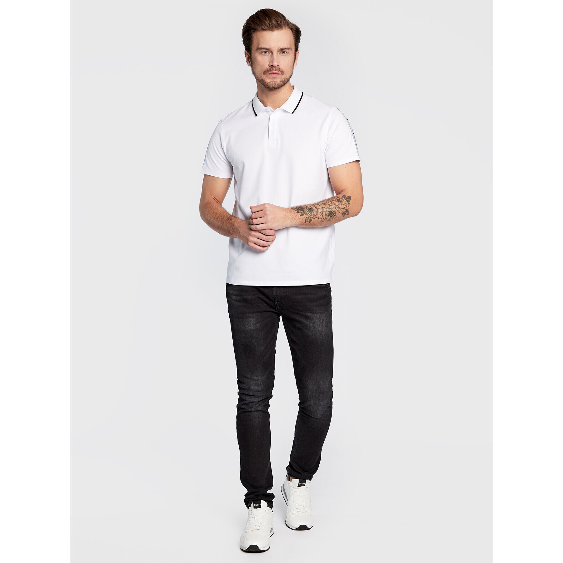 Guess Polokošile M2YP25 KARS0 Bílá Slim Fit - Pepit.cz