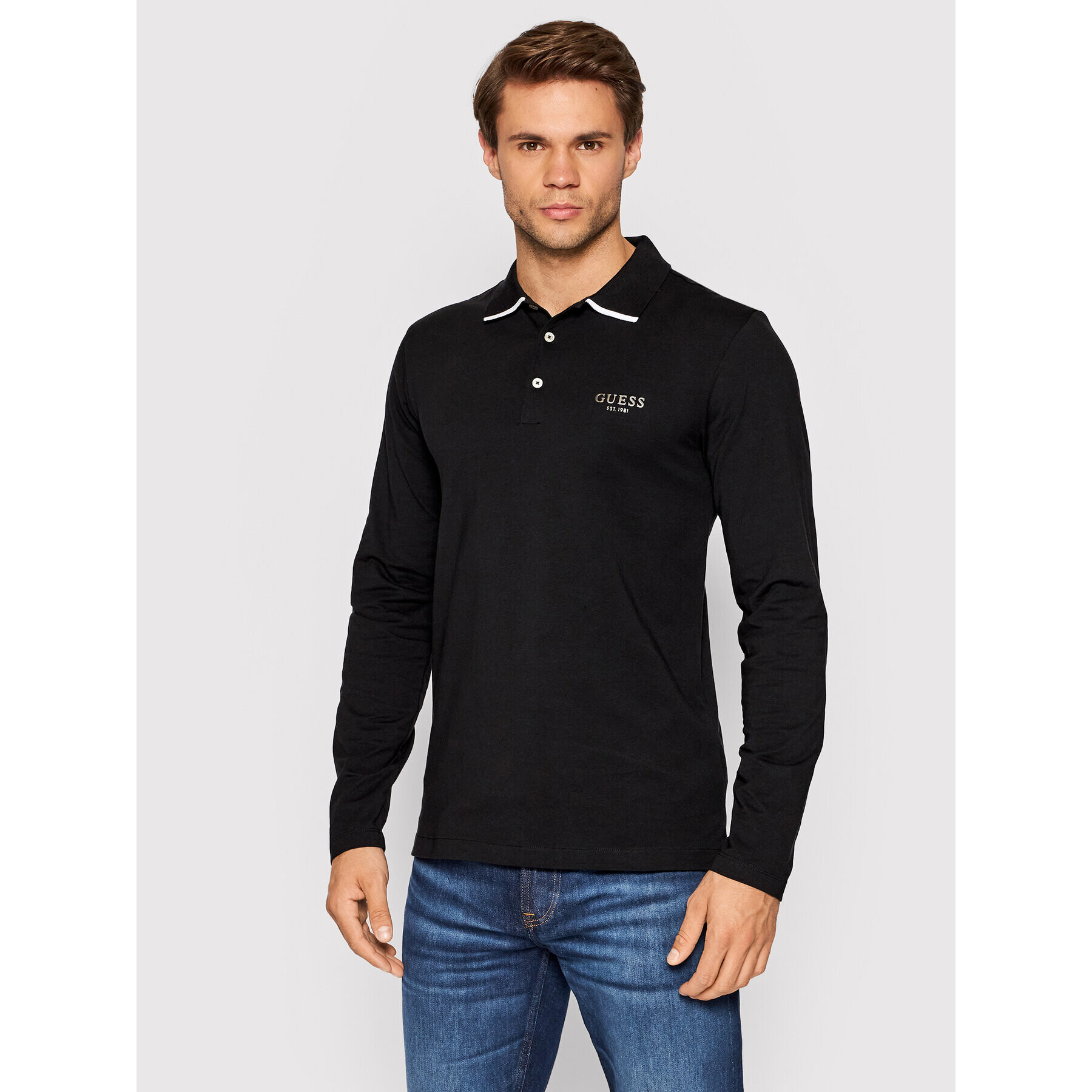 Guess Polokošile M2YP36 J1311 Černá Extra Slim Fit - Pepit.cz