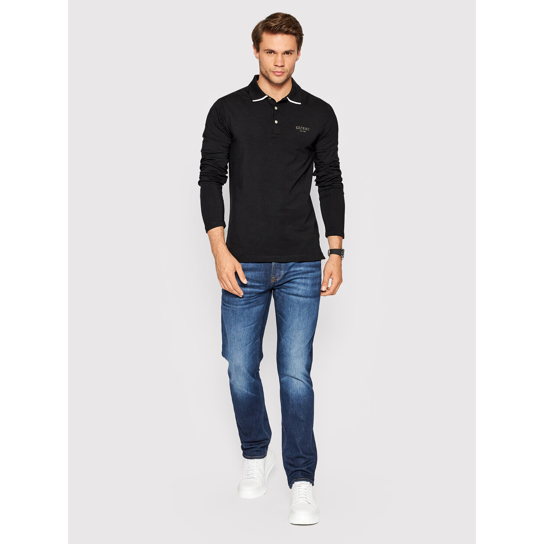 Guess Polokošile M2YP36 J1311 Černá Extra Slim Fit - Pepit.cz