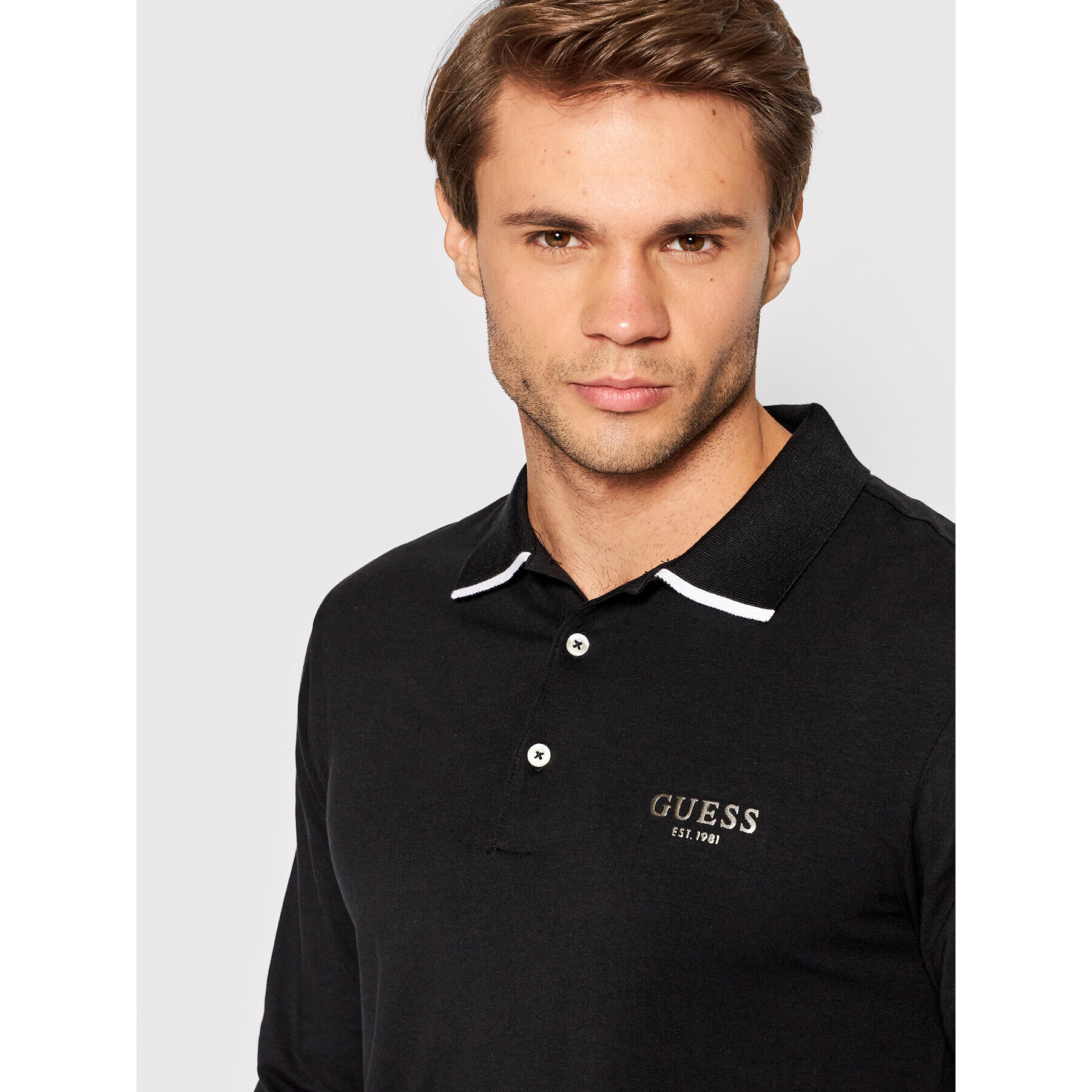 Guess Polokošile M2YP36 J1311 Černá Extra Slim Fit - Pepit.cz