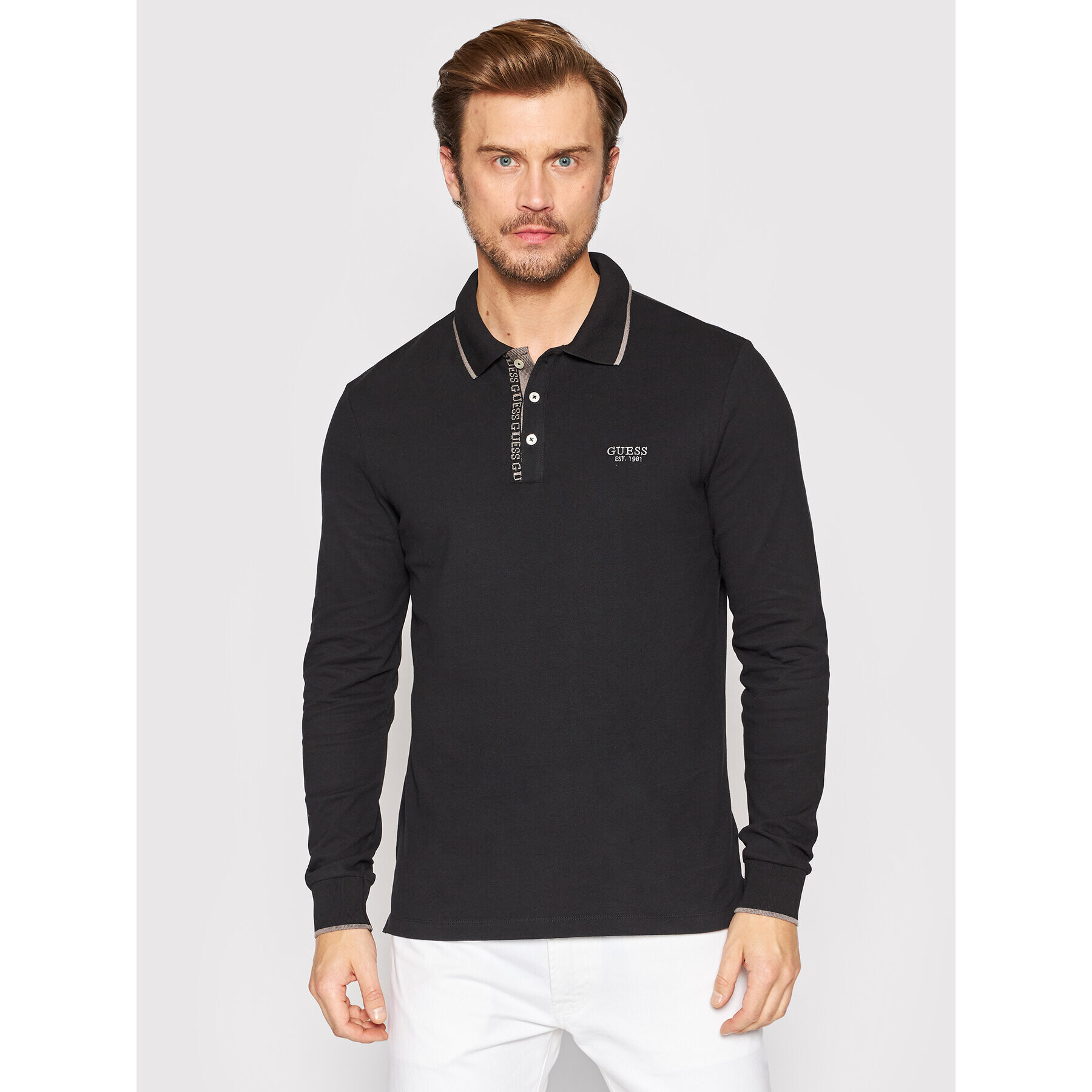 Guess Polokošile M2YP58 K7O61 Černá Slim Fit - Pepit.cz