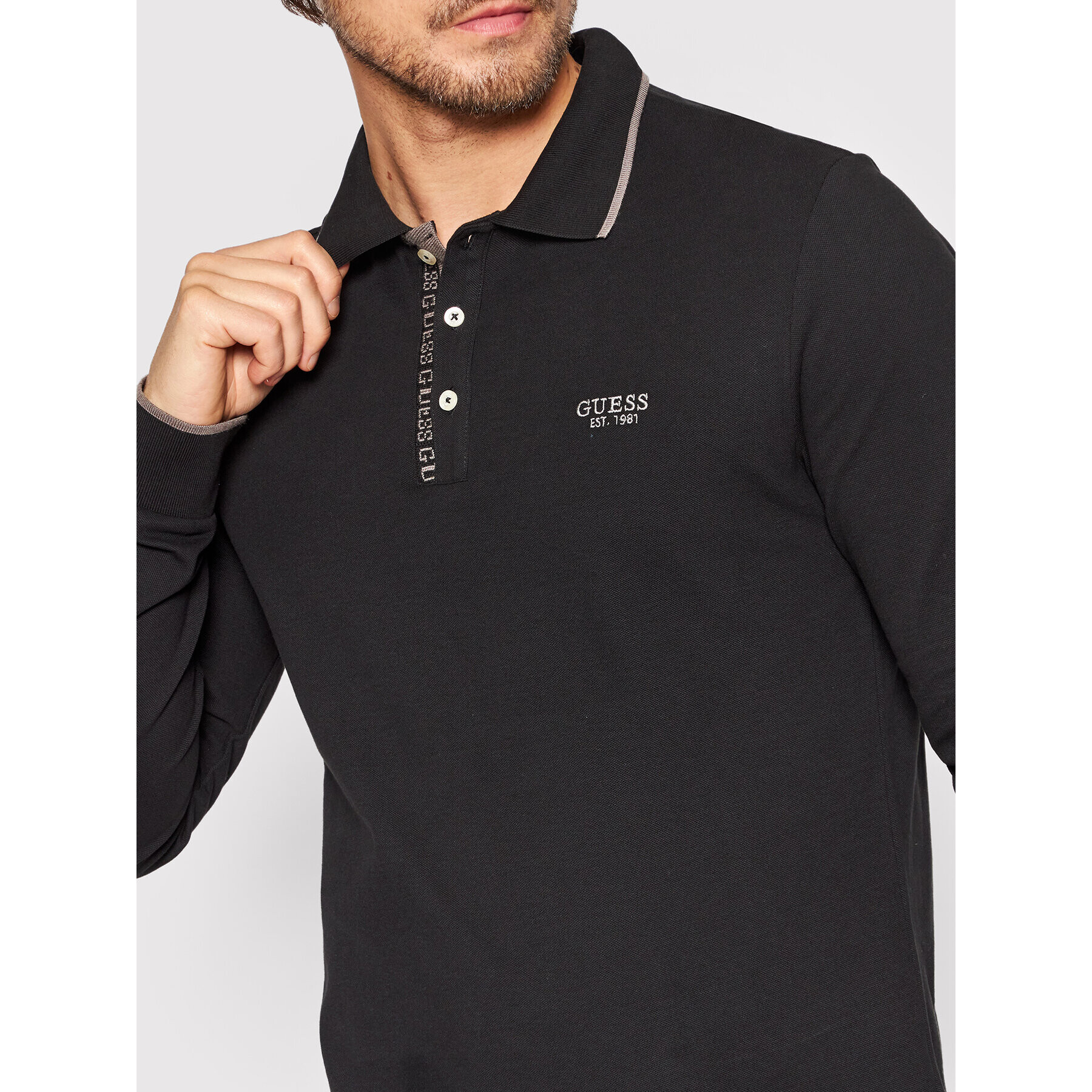 Guess Polokošile M2YP58 K7O61 Černá Slim Fit - Pepit.cz