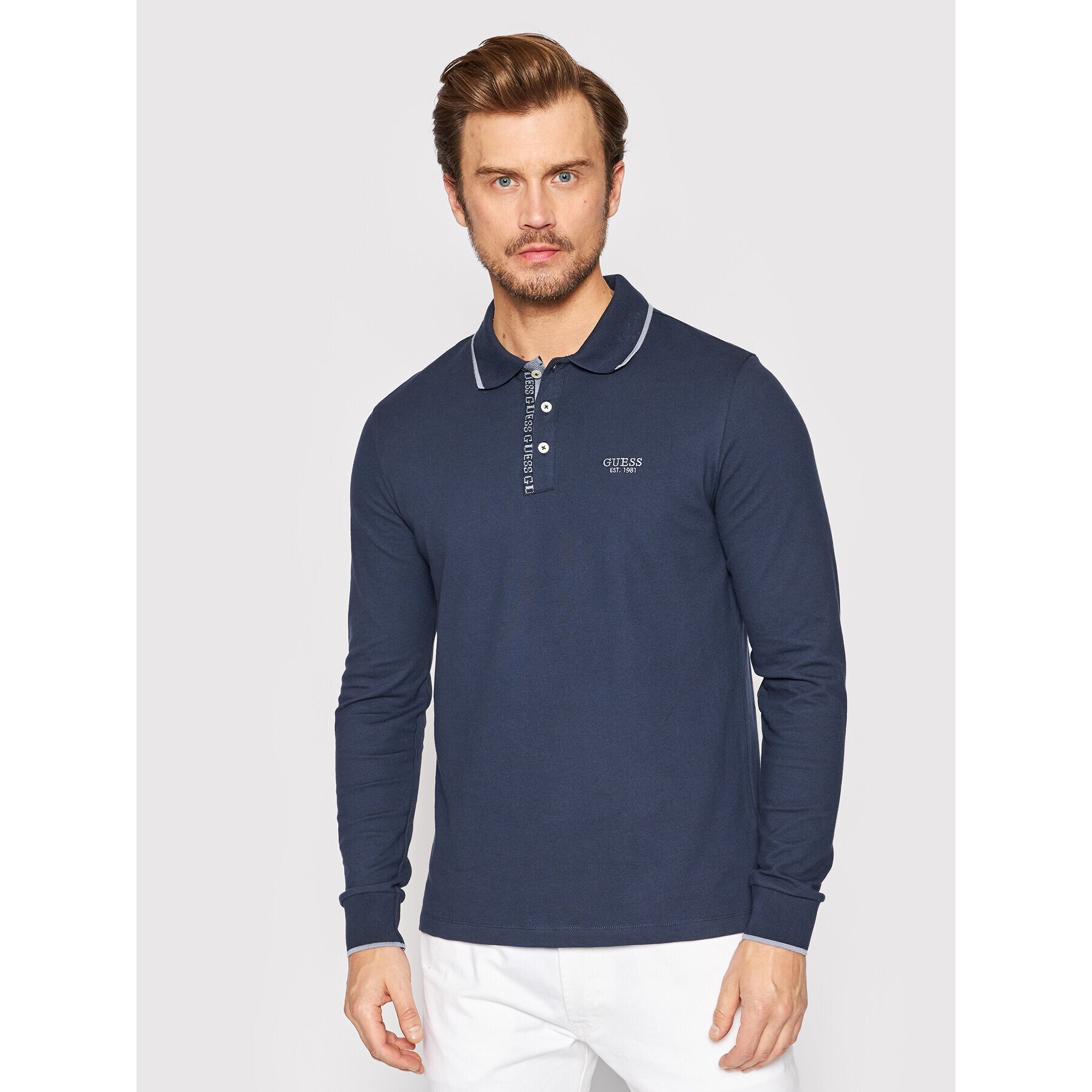 Guess Polokošile M2YP58 K7O61 Tmavomodrá Slim Fit - Pepit.cz