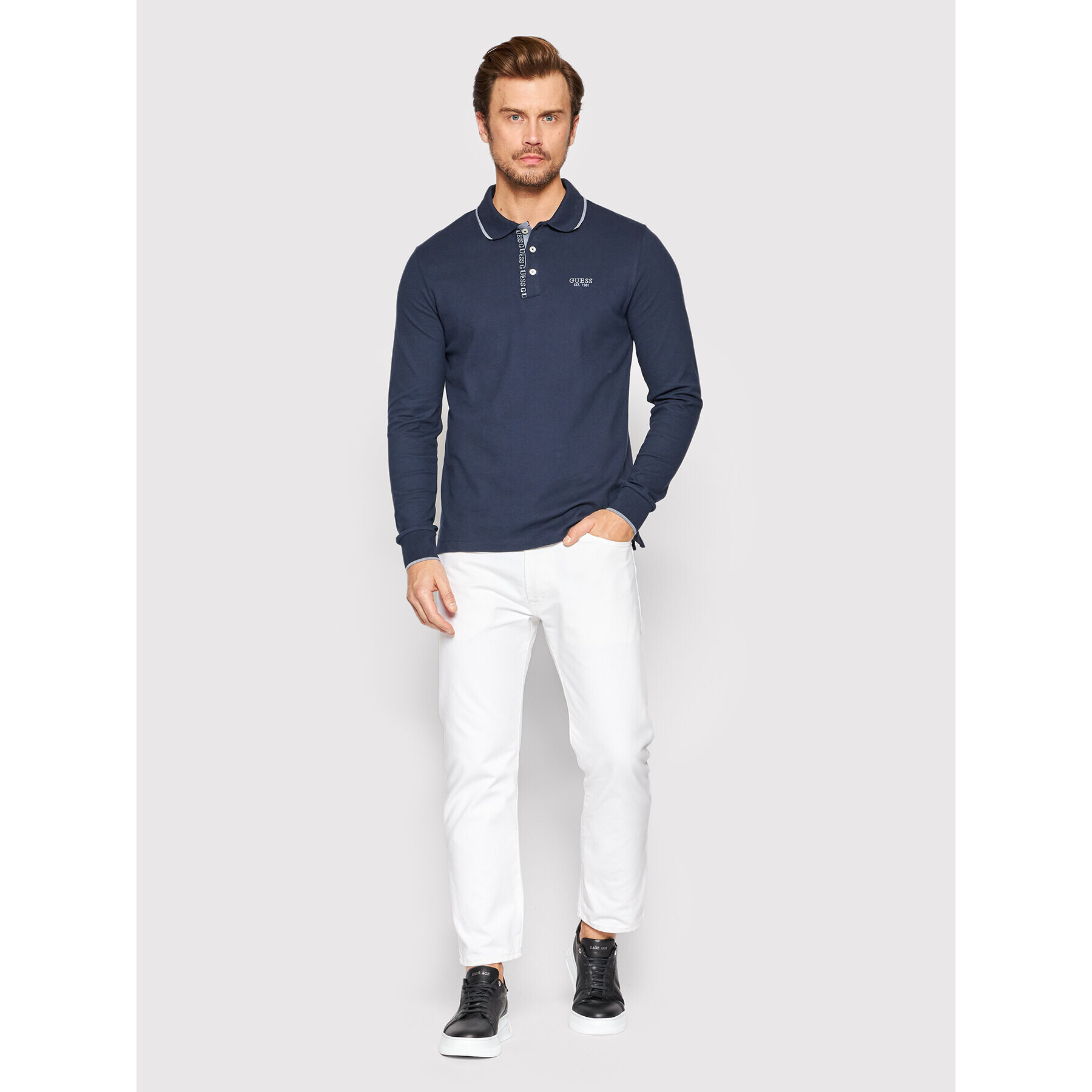 Guess Polokošile M2YP58 K7O61 Tmavomodrá Slim Fit - Pepit.cz