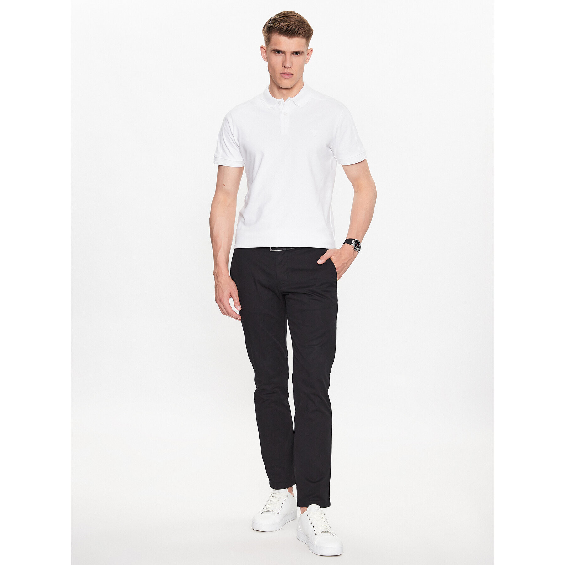 Guess Polokošile M3YP01 K7O64 Bílá Slim Fit - Pepit.cz