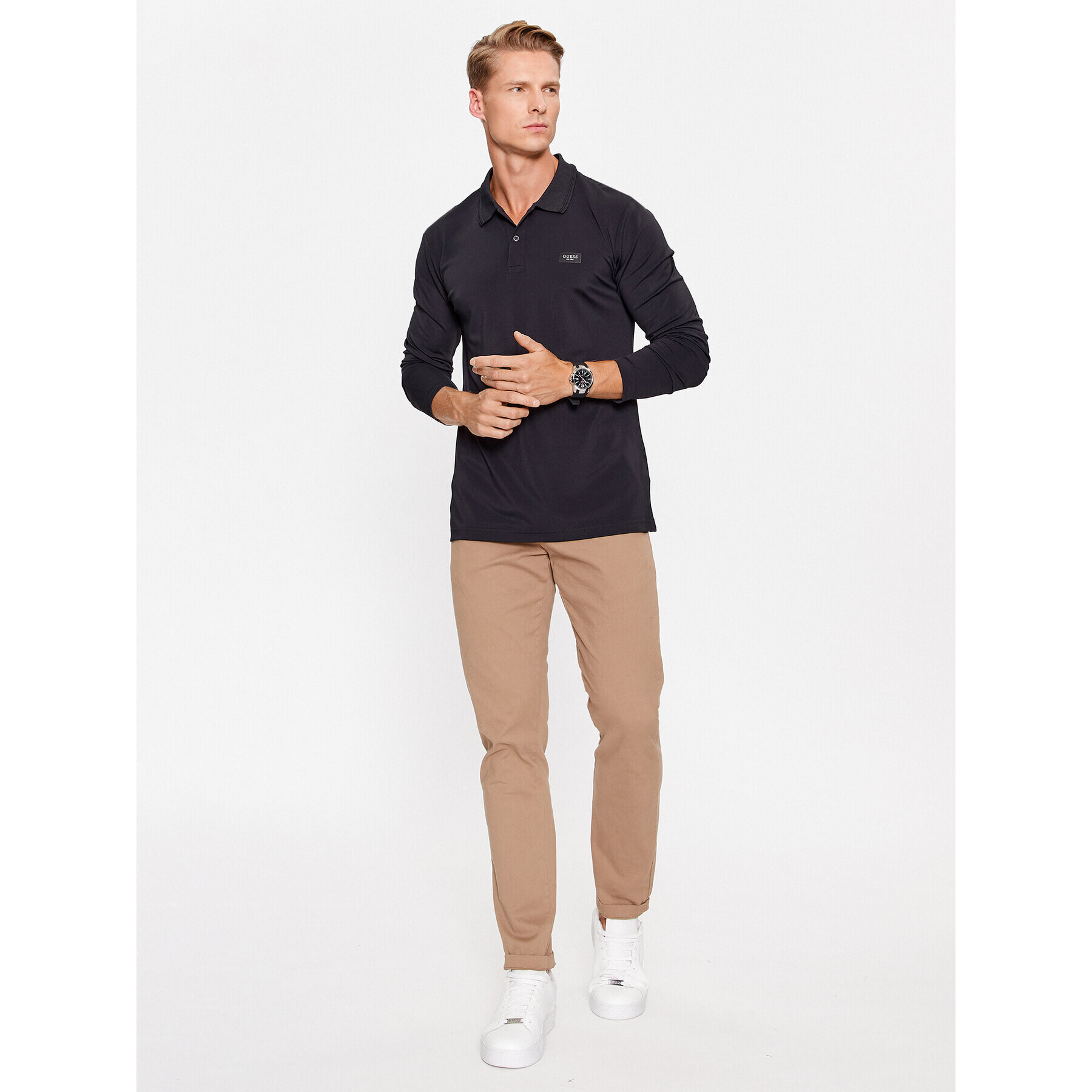 Guess Polokošile M3YP13 KBS60 Černá Slim Fit - Pepit.cz