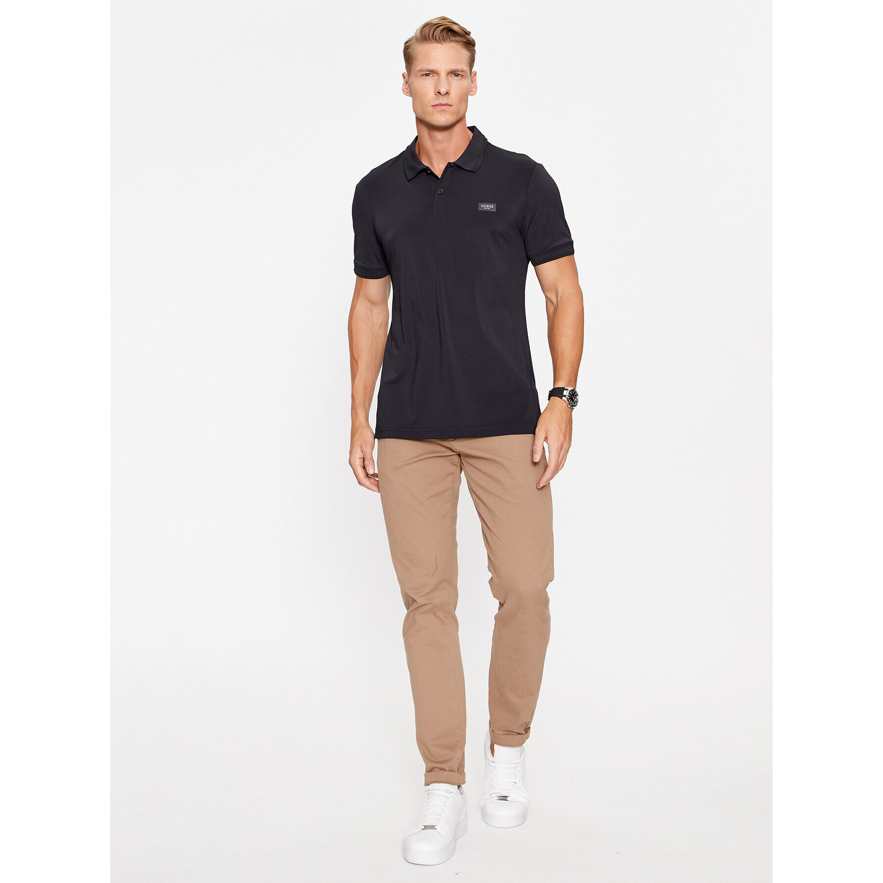 Guess Polokošile M3YP35 KBS60 Černá Slim Fit - Pepit.cz