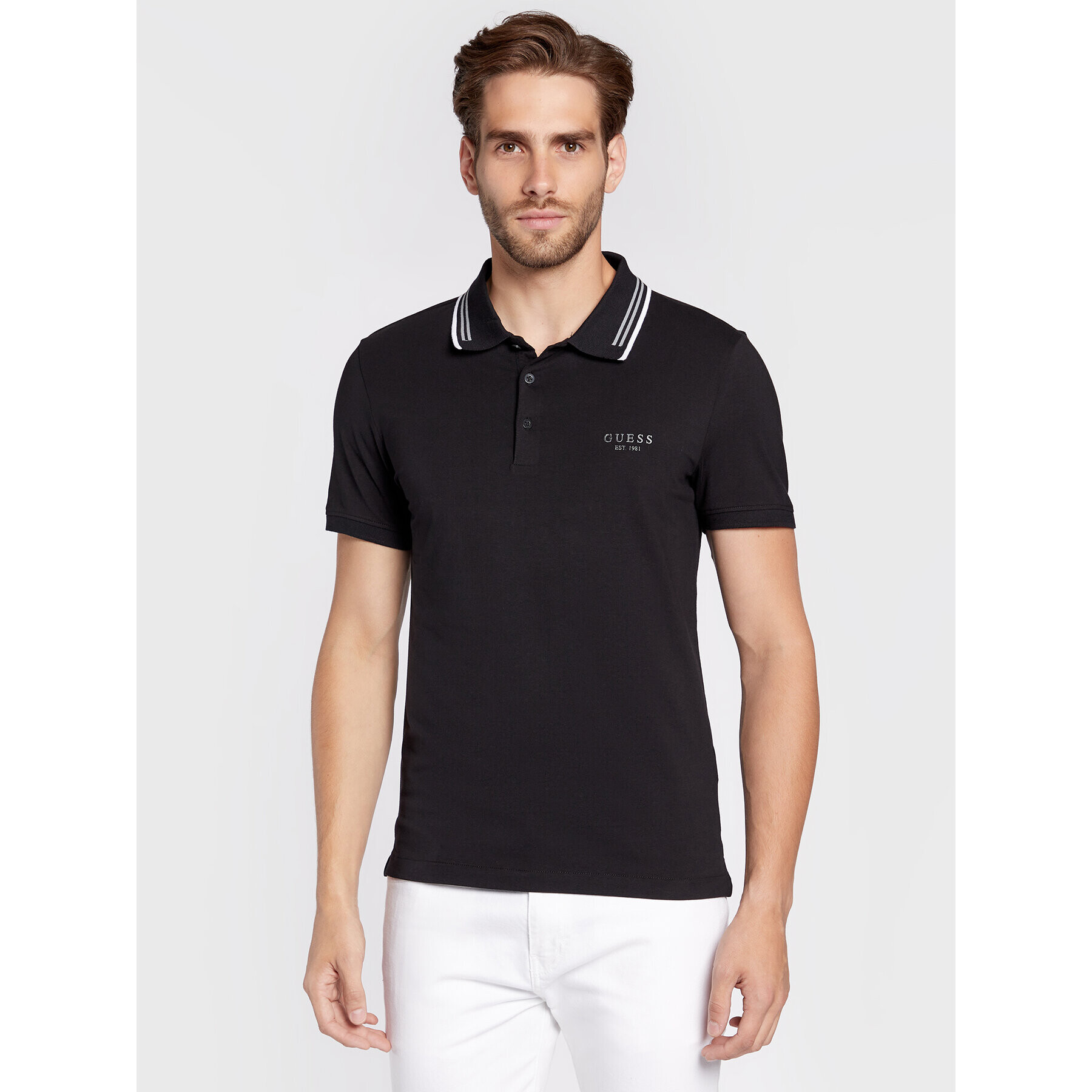 Guess Polokošile Nolan M2BP66 J1314 Černá Extra Slim Fit - Pepit.cz