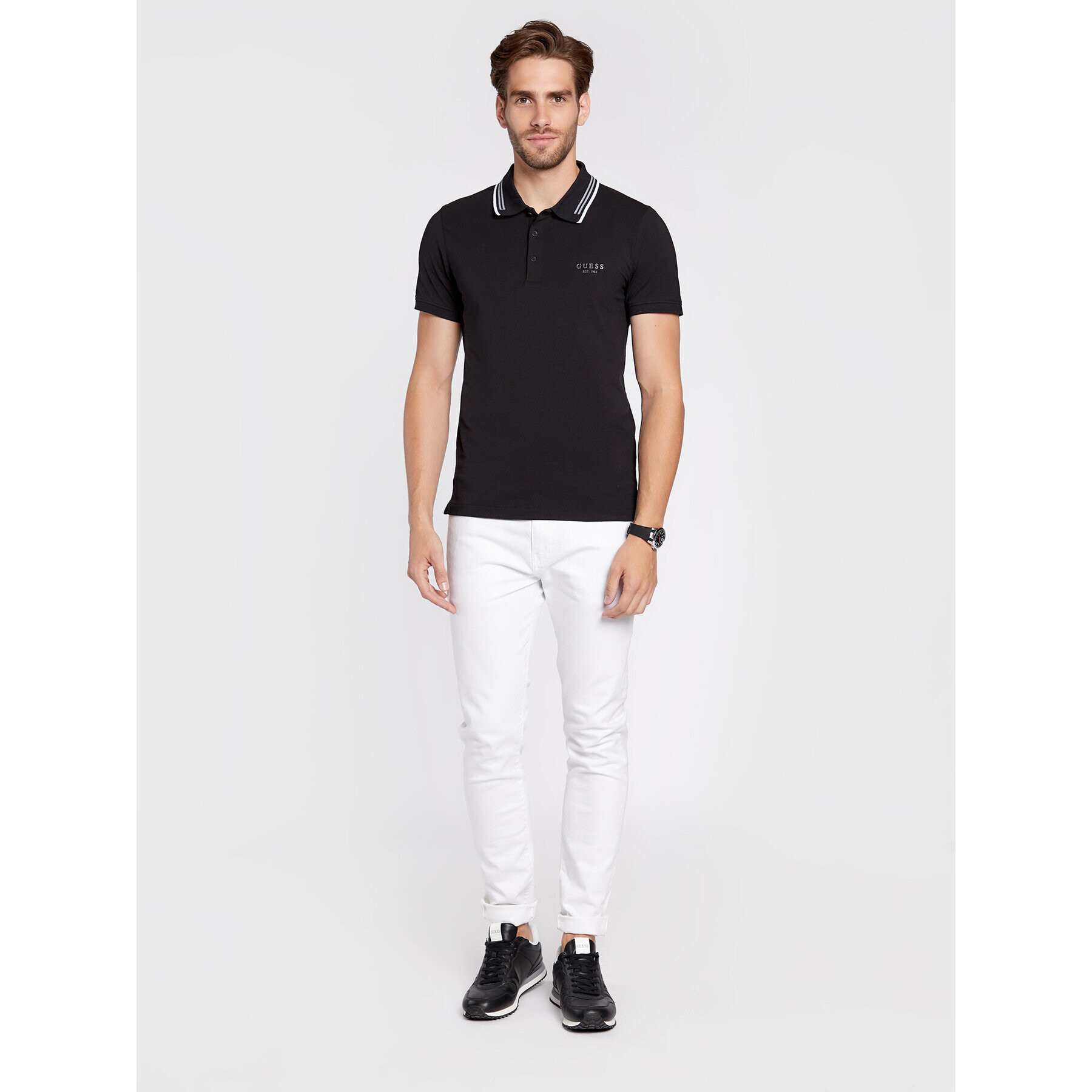 Guess Polokošile Nolan M2BP66 J1314 Černá Extra Slim Fit - Pepit.cz