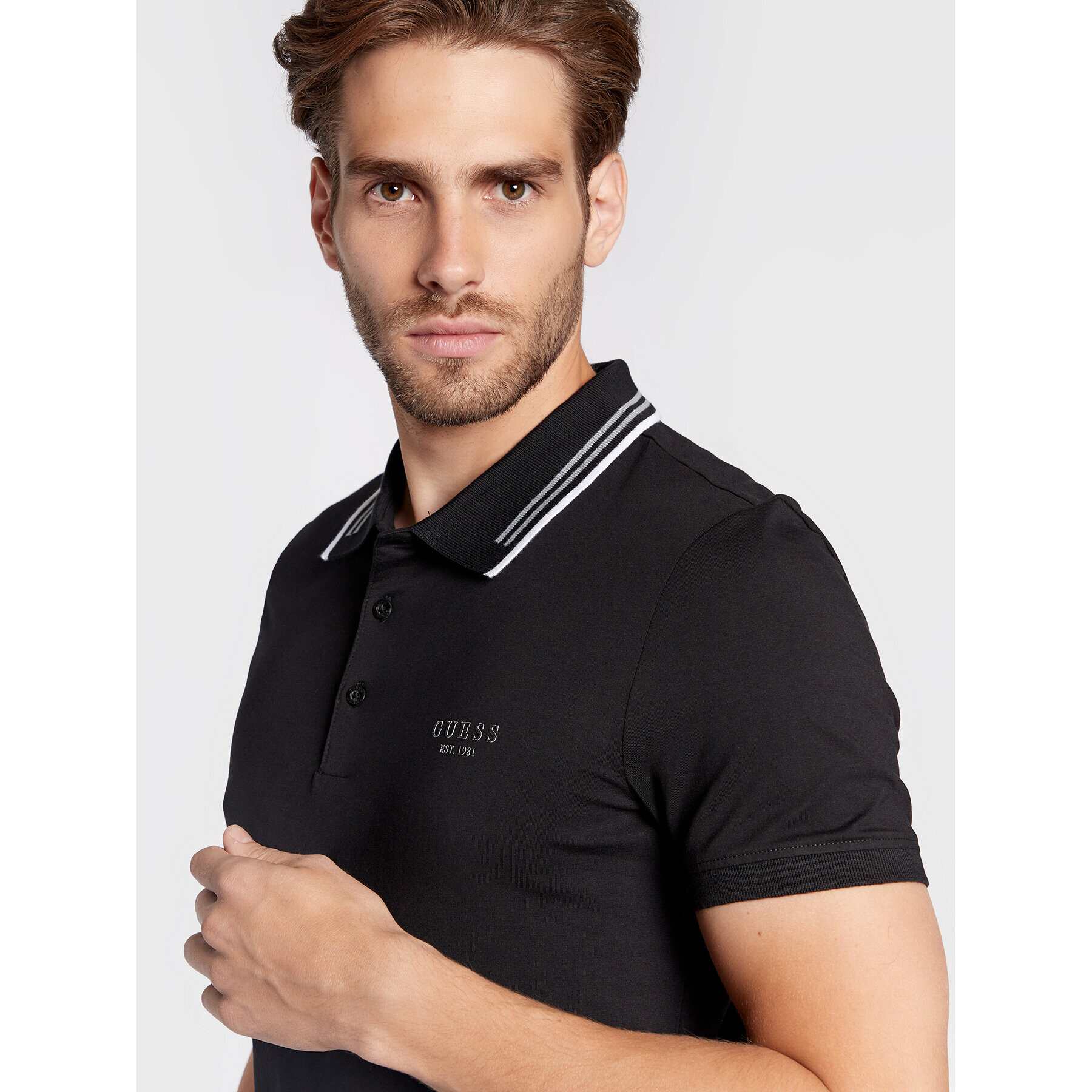 Guess Polokošile Nolan M2BP66 J1314 Černá Extra Slim Fit - Pepit.cz