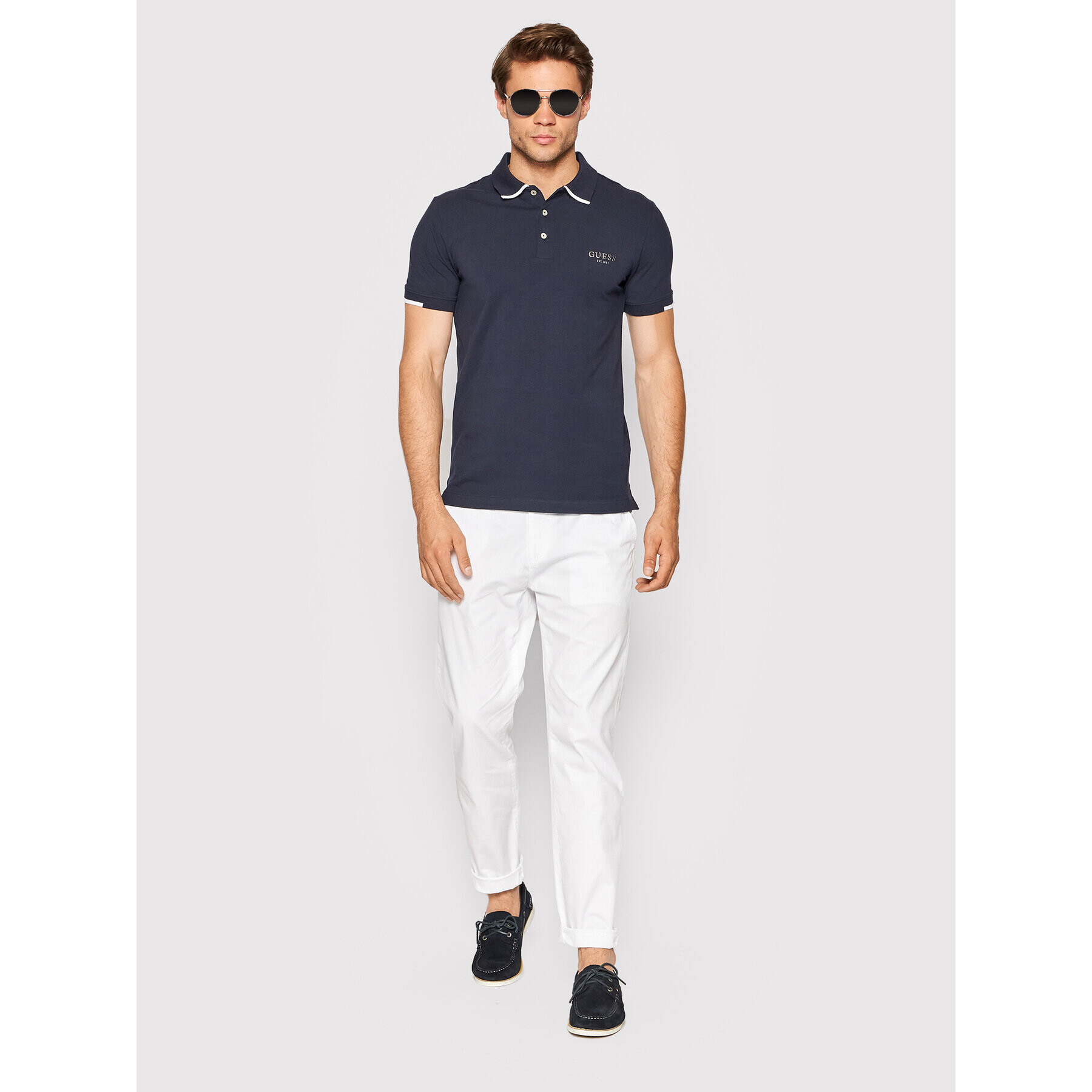 Guess Polokošile Nolan M2YP66 J1311 Tmavomodrá Extra Slim Fit - Pepit.cz