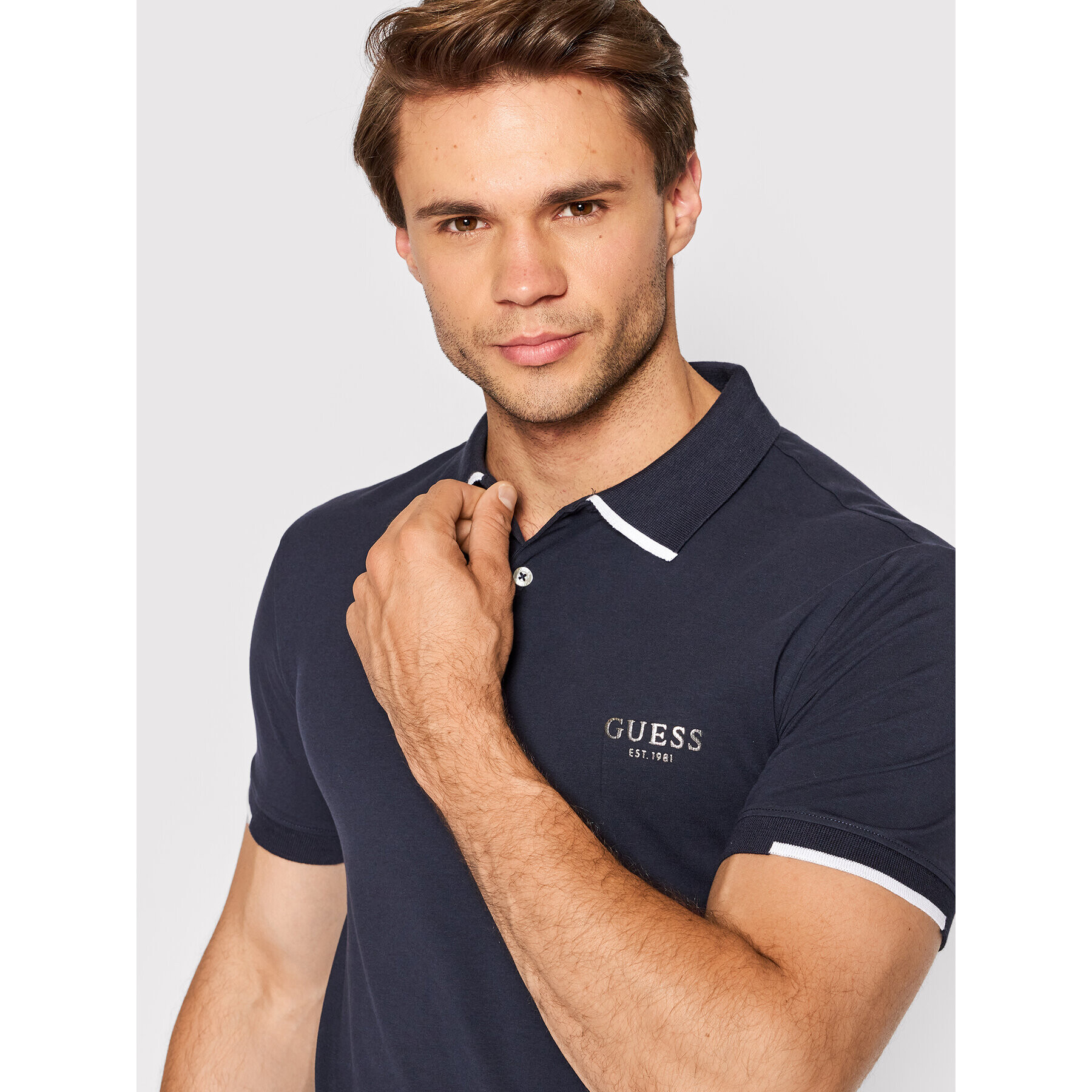 Guess Polokošile Nolan M2YP66 J1311 Tmavomodrá Extra Slim Fit - Pepit.cz