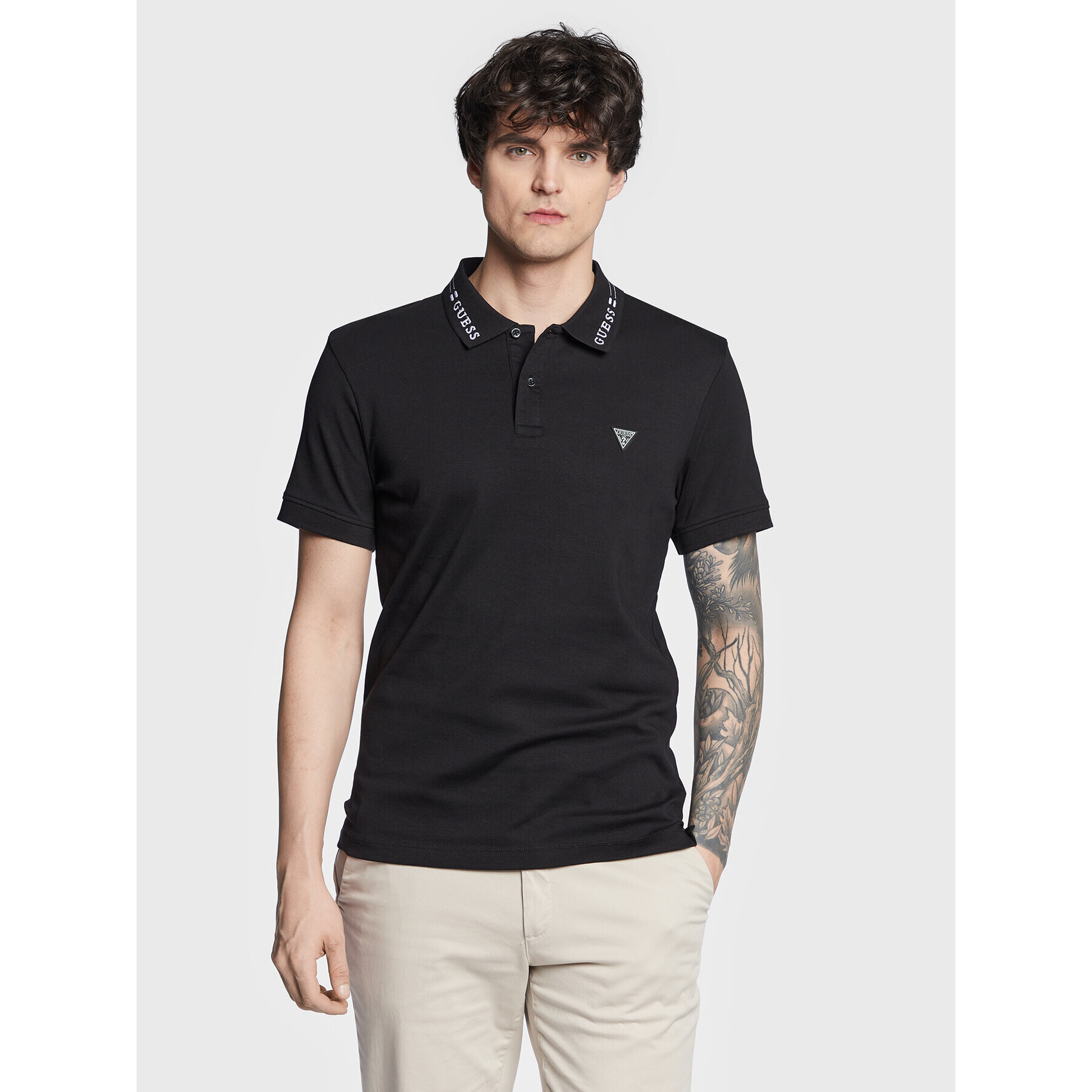 Guess Polokošile Nolan M3RP66 KBL51 Černá Extra Slim Fit - Pepit.cz