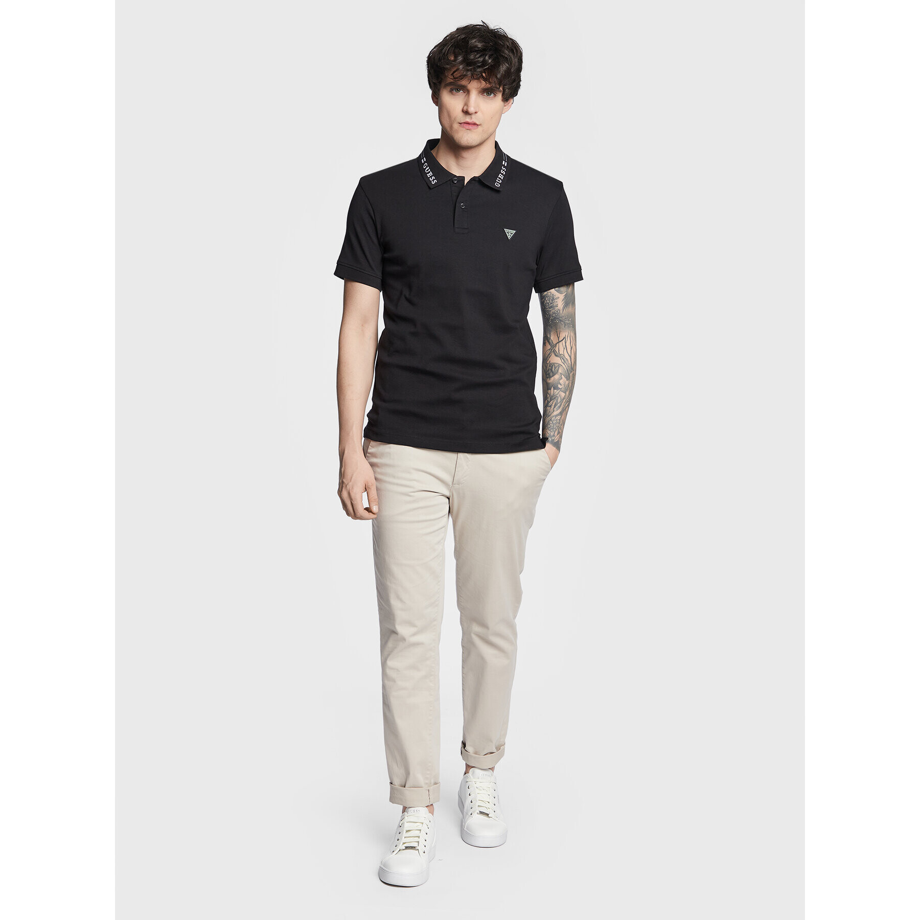 Guess Polokošile Nolan M3RP66 KBL51 Černá Extra Slim Fit - Pepit.cz