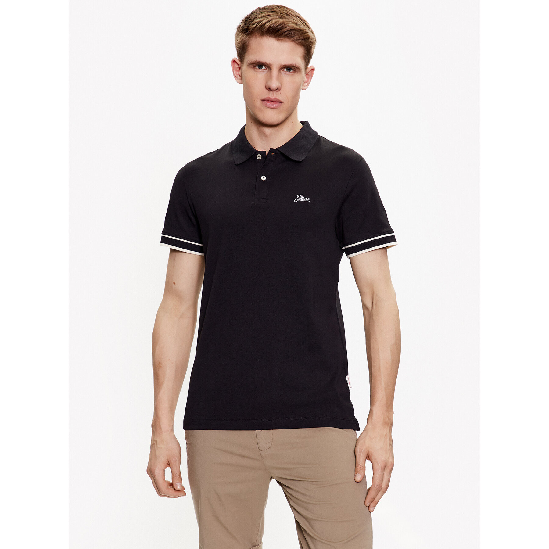 Guess Polokošile Oliver M3GP66 KBL51 Černá Slim Fit - Pepit.cz