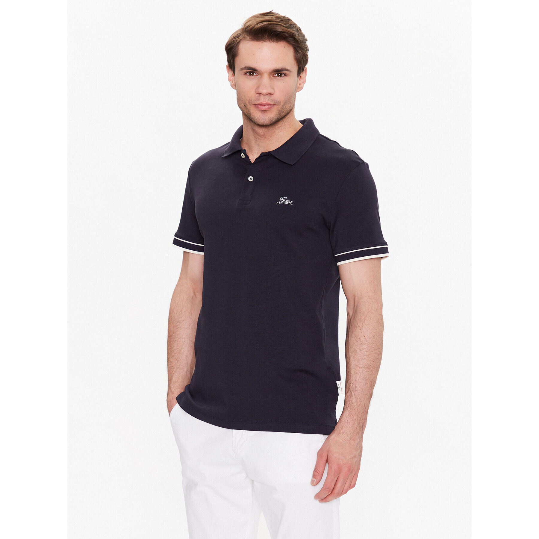 Guess Polokošile Oliver M3GP66 KBL51 Tmavomodrá Slim Fit - Pepit.cz