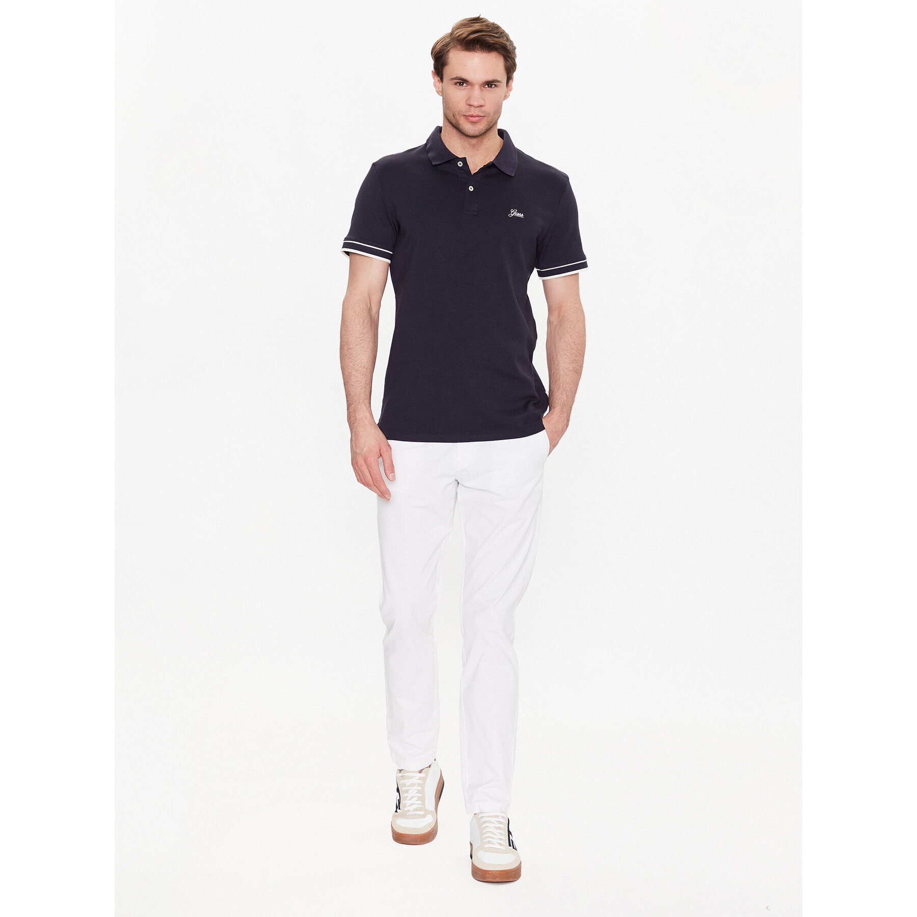 Guess Polokošile Oliver M3GP66 KBL51 Tmavomodrá Slim Fit - Pepit.cz