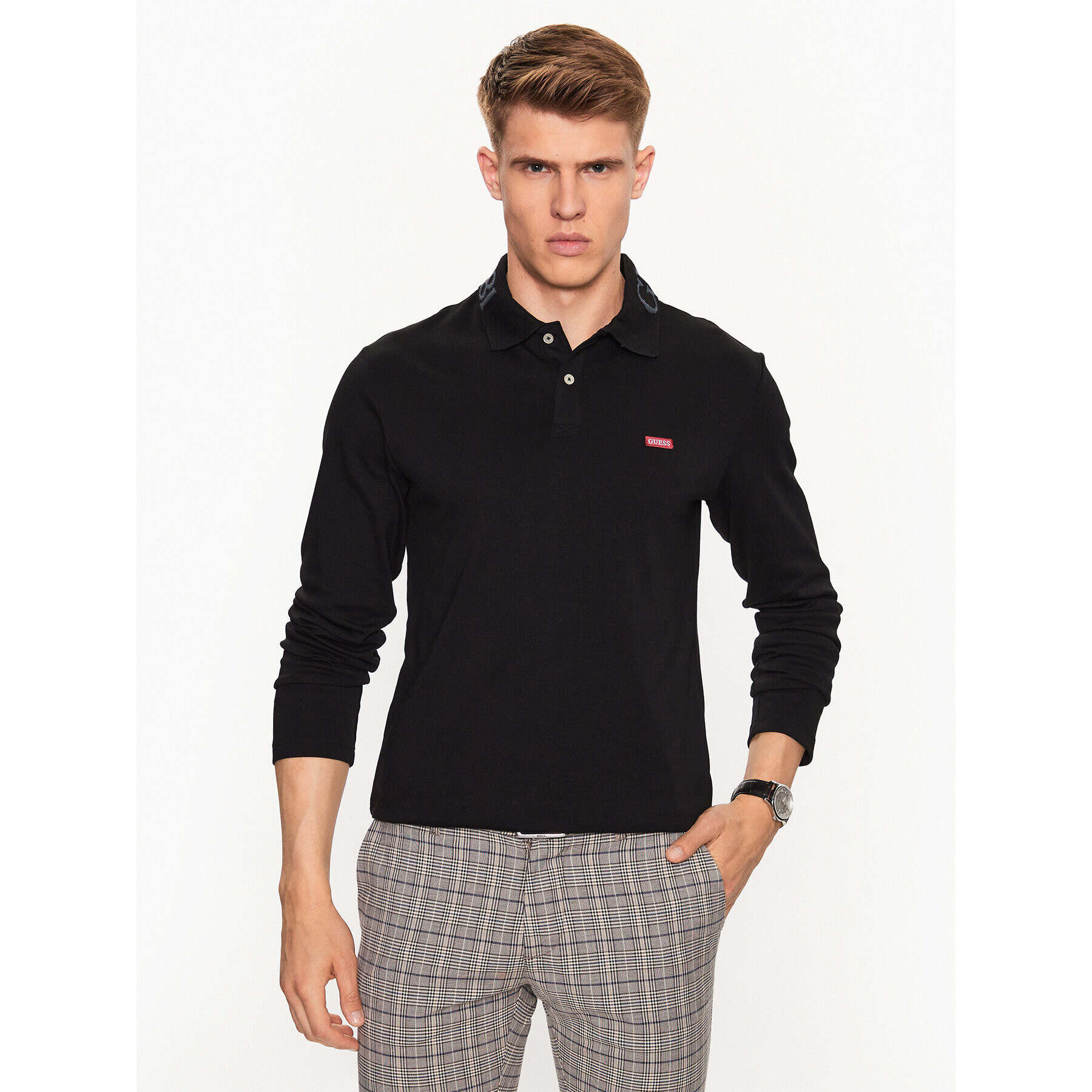 Guess Polokošile Oliver M3YP36 KBL51 Černá Regular Fit - Pepit.cz