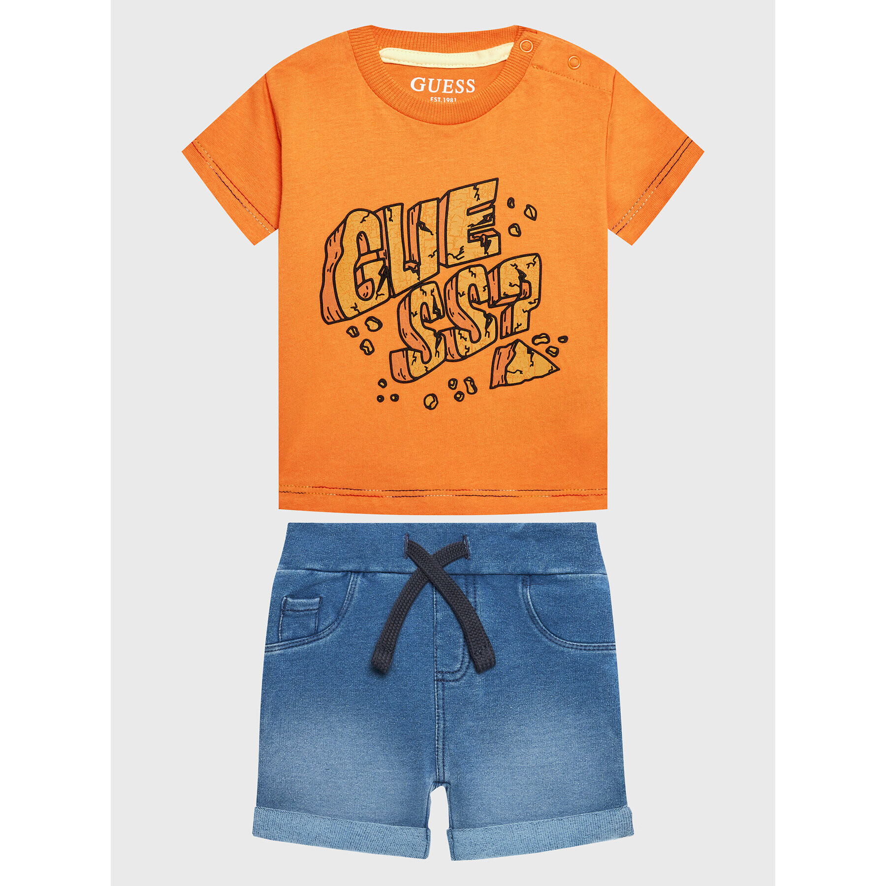 Guess Sada T-shirt a šortky I3GG01 K8HM3 Oranžová Regular Fit - Pepit.cz