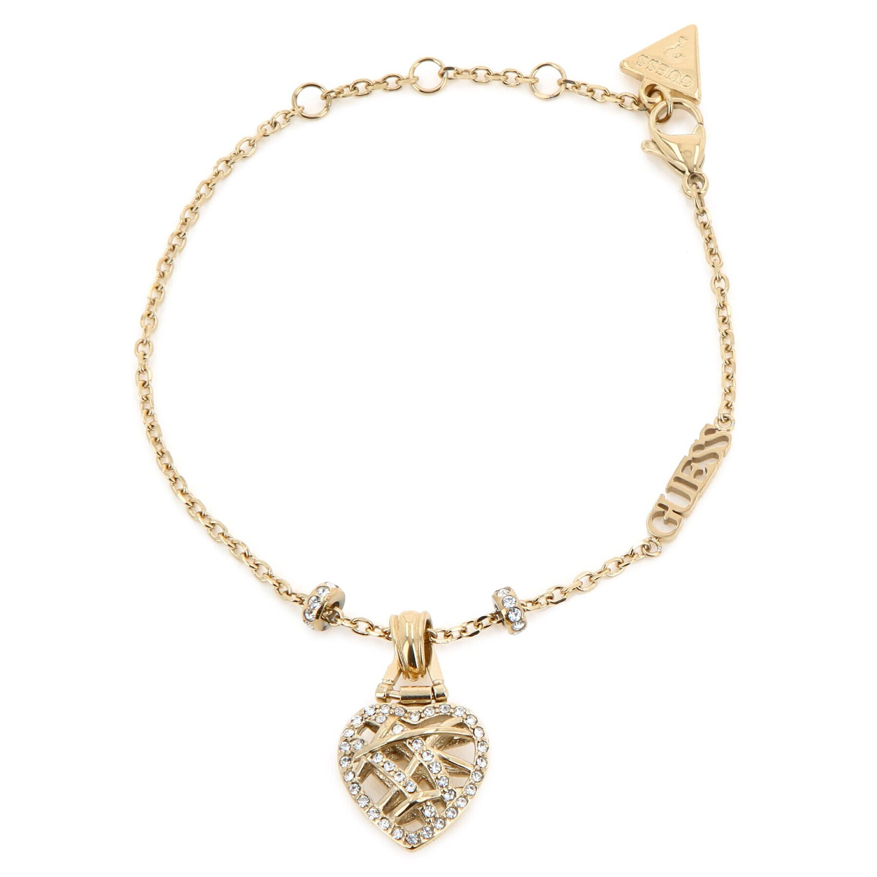 Guess Set náušnice a náramek Heart Cage JUBS03 190JW Žluté zlacení - Pepit.cz