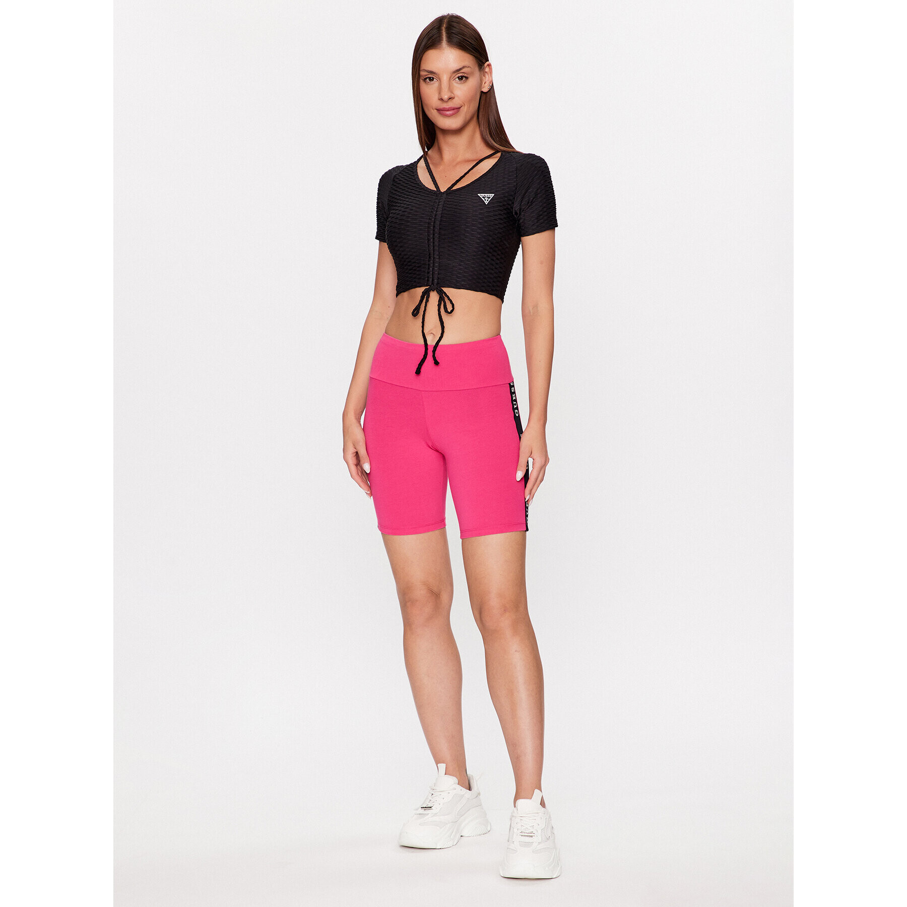 Guess Sportovní kraťasy Aline V2YD12 KABR0 Růžová Super Skinny Fit - Pepit.cz