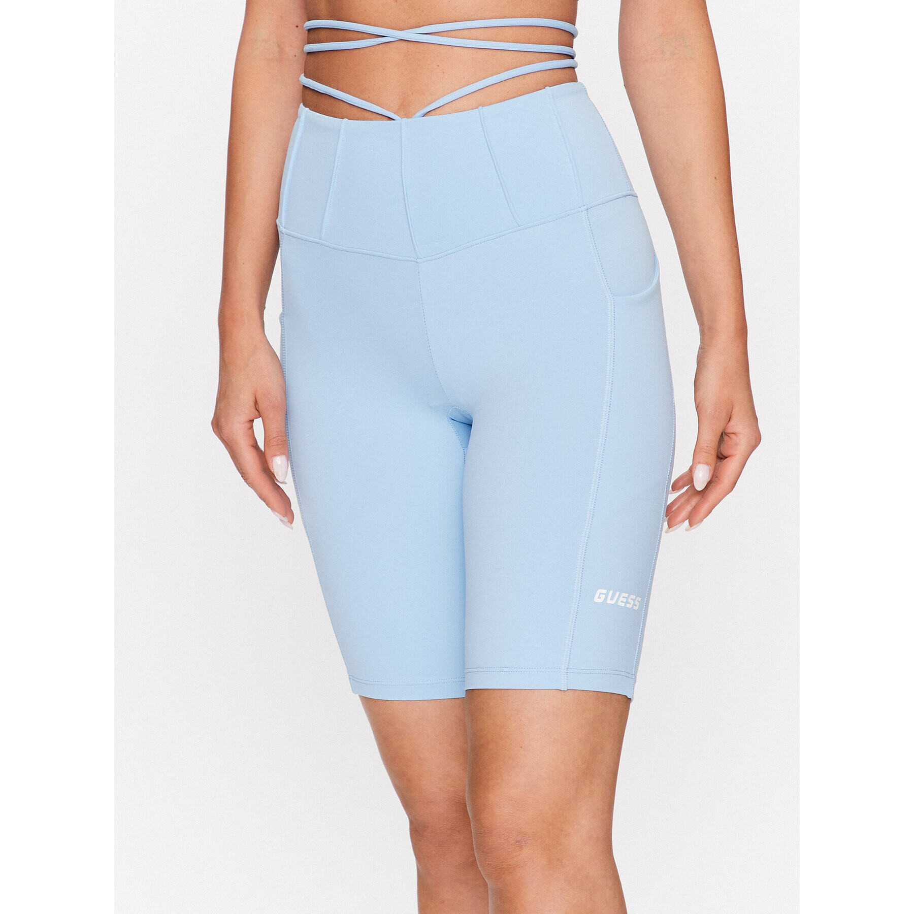 Guess Sportovní kraťasy Brigit V3GD02 MC04Z Modrá Super Skinny Fit - Pepit.cz