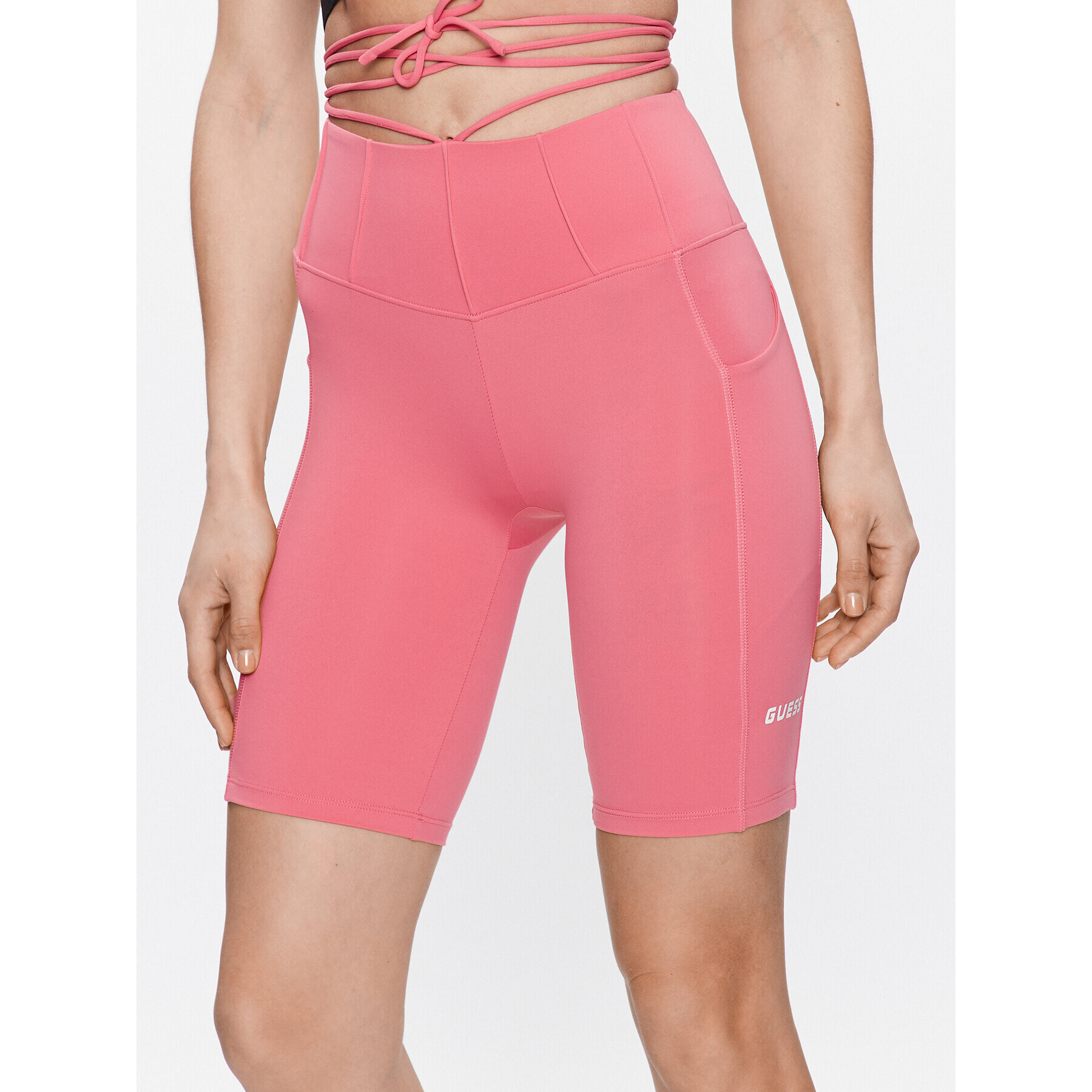 Guess Sportovní kraťasy Brigit V3GD02 MC04Z Růžová Super Skinny Fit - Pepit.cz