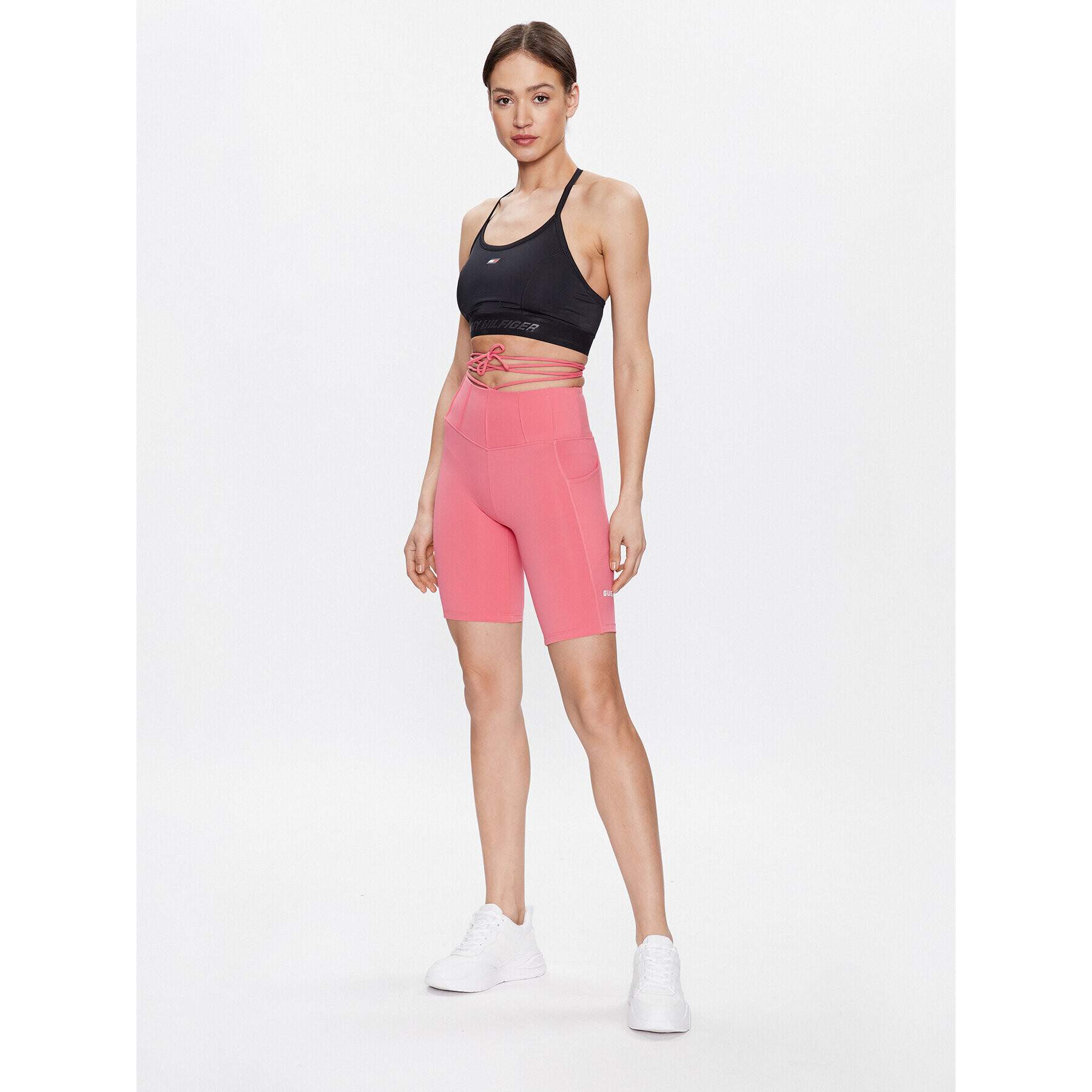 Guess Sportovní kraťasy Brigit V3GD02 MC04Z Růžová Super Skinny Fit - Pepit.cz