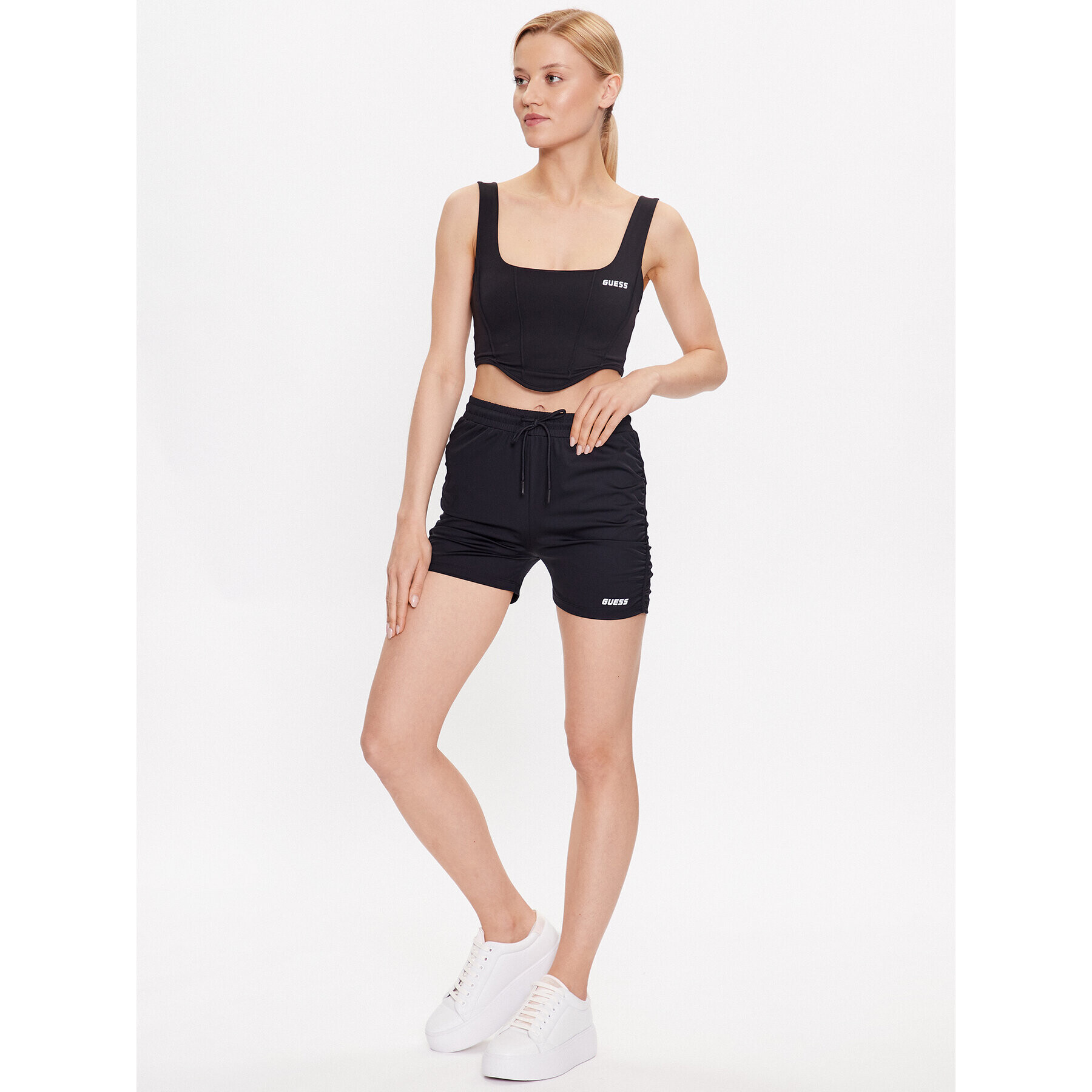 Guess Sportovní kraťasy Ella V3GD14 MC04A Černá Slim Fit - Pepit.cz