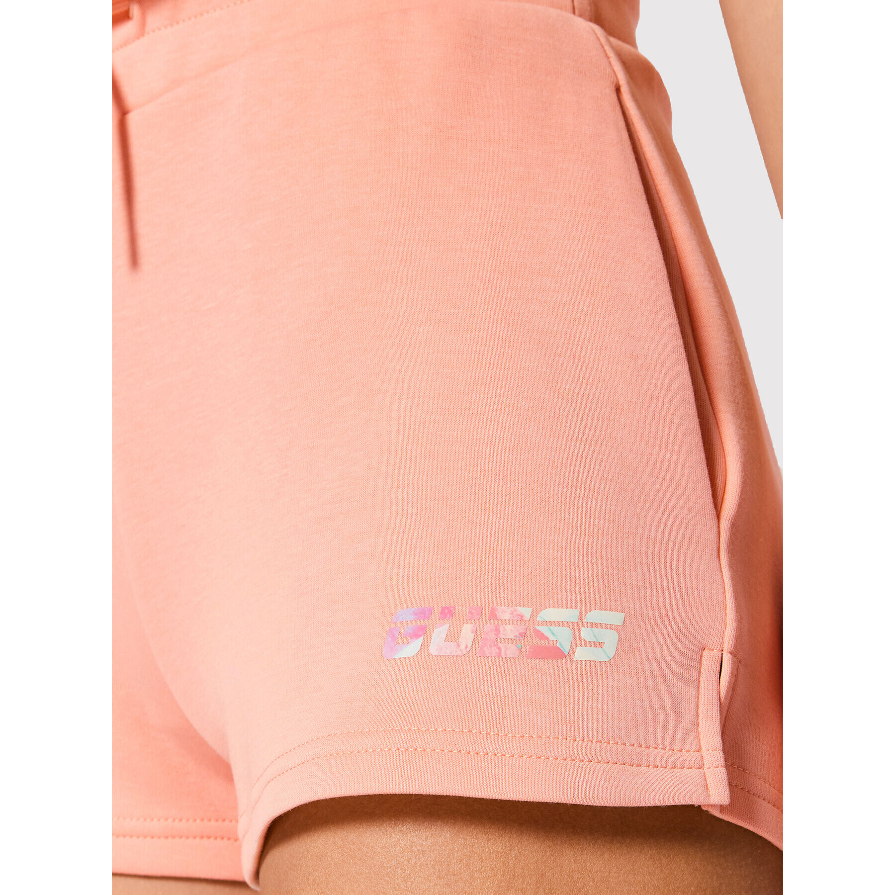 Guess Sportovní kraťasy Side Logo V2GD11 FL04P Růžová Regular Fit - Pepit.cz