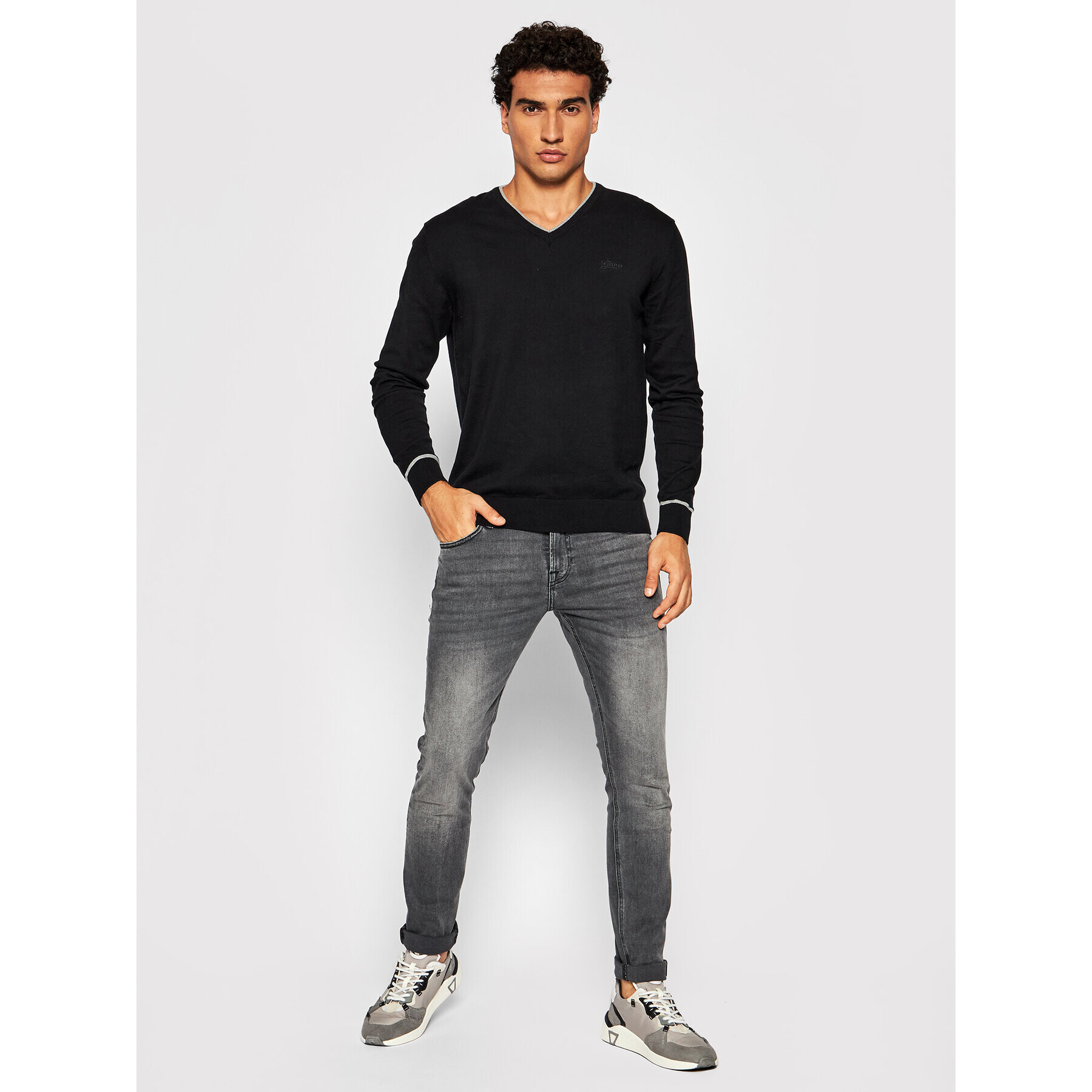 Guess Svetr Kenny M1YR55 Z2SA0 Černá Slim Fit - Pepit.cz