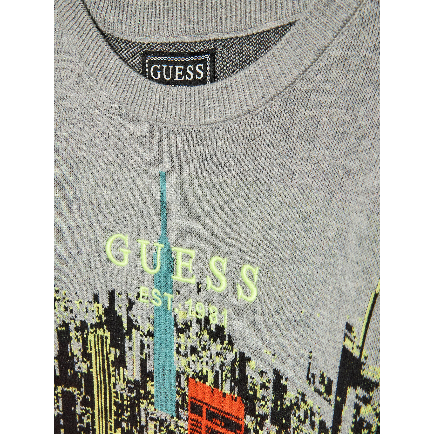 Guess Svetr L3RR03 Z2NN0 Šedá Regular Fit - Pepit.cz