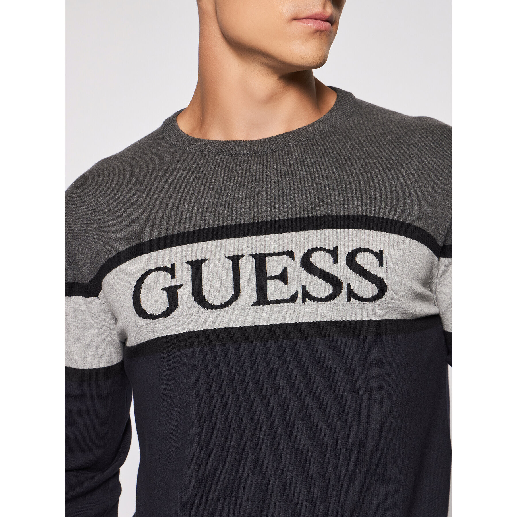 Guess Svetr M1YR57 Z2SA0 Tmavomodrá Slim Fit - Pepit.cz