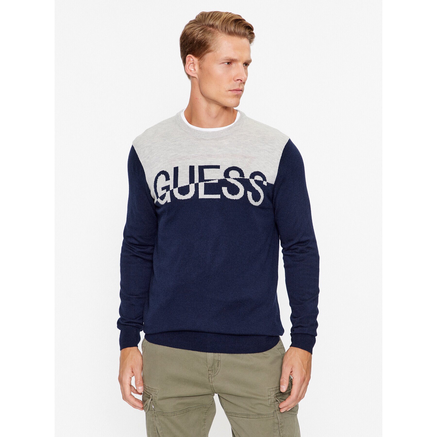 Guess Svetr M3BR09 Z3052 Tmavomodrá Regular Fit - Pepit.cz