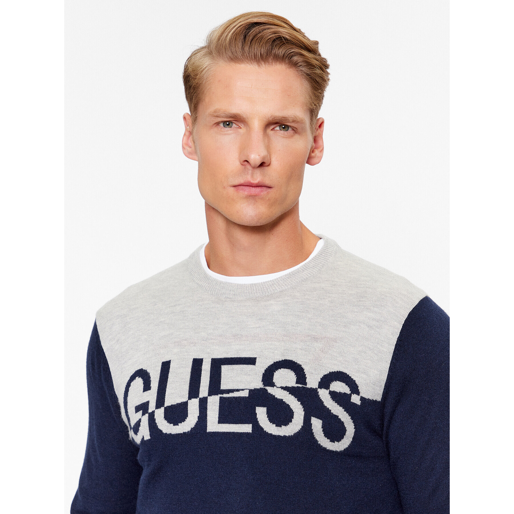 Guess Svetr M3BR09 Z3052 Tmavomodrá Regular Fit - Pepit.cz