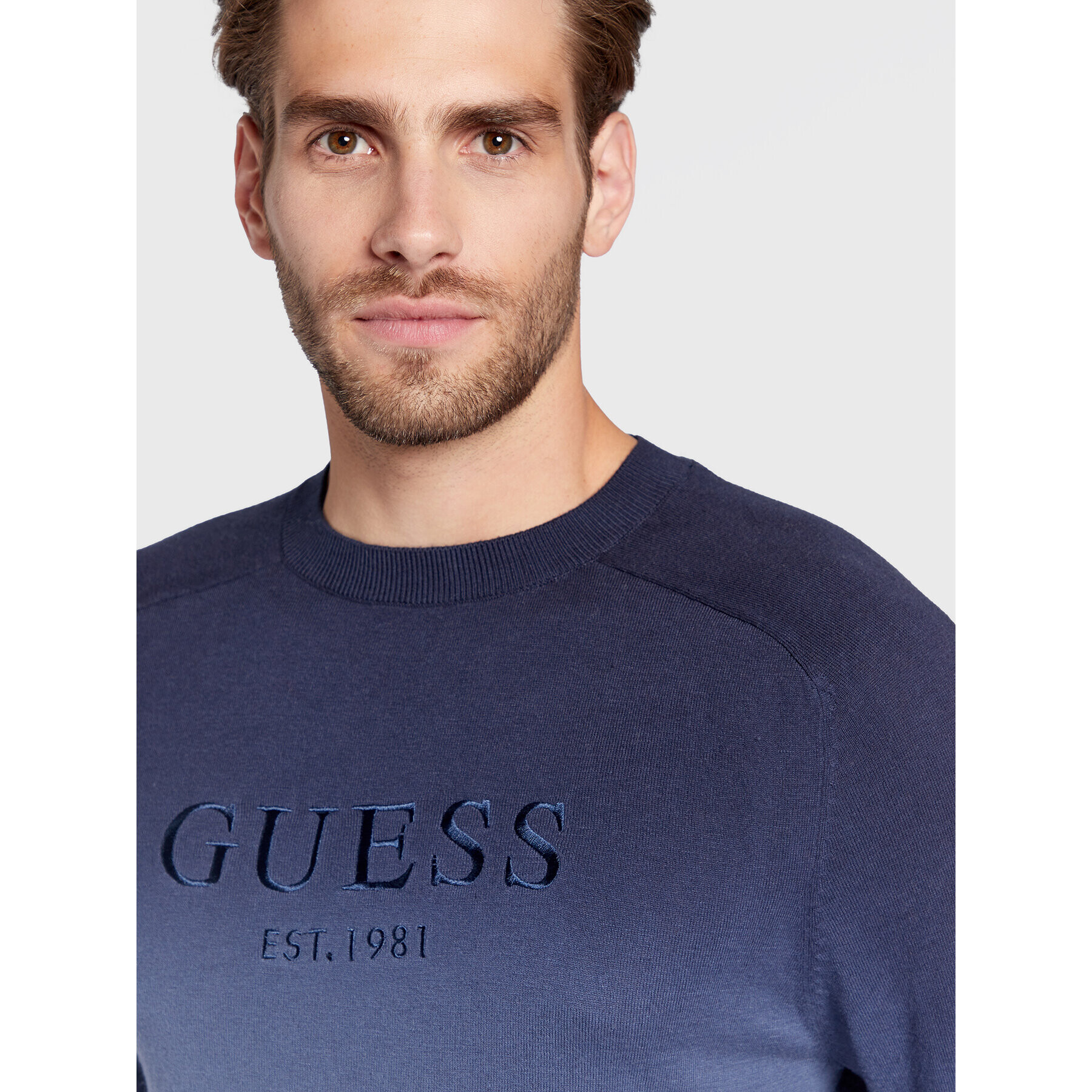 Guess Svetr Pace M2BR18 Z3190 Tmavomodrá Regular Fit - Pepit.cz