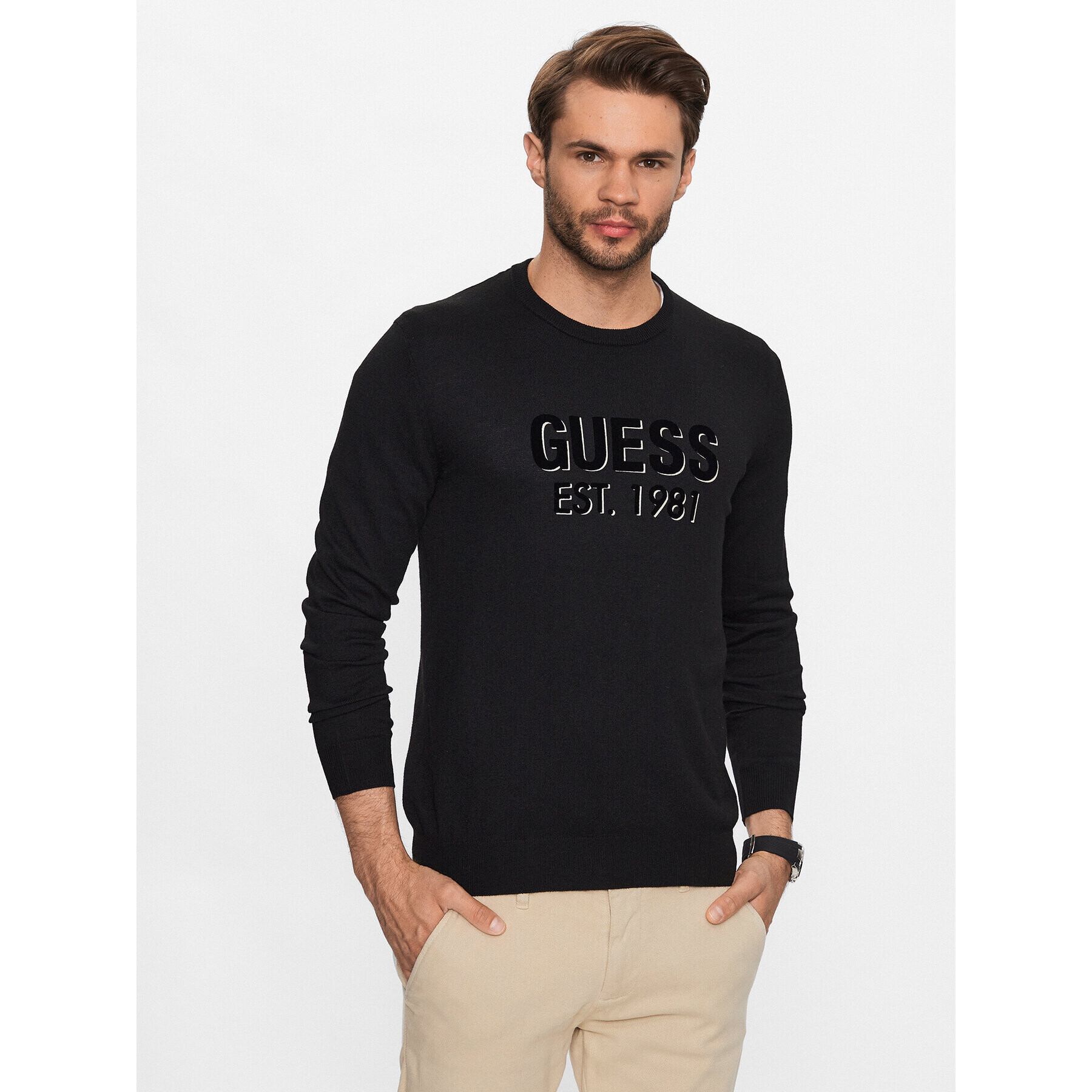 Guess Svetr Virgil M3YR03 Z3052 Černá Regular Fit - Pepit.cz