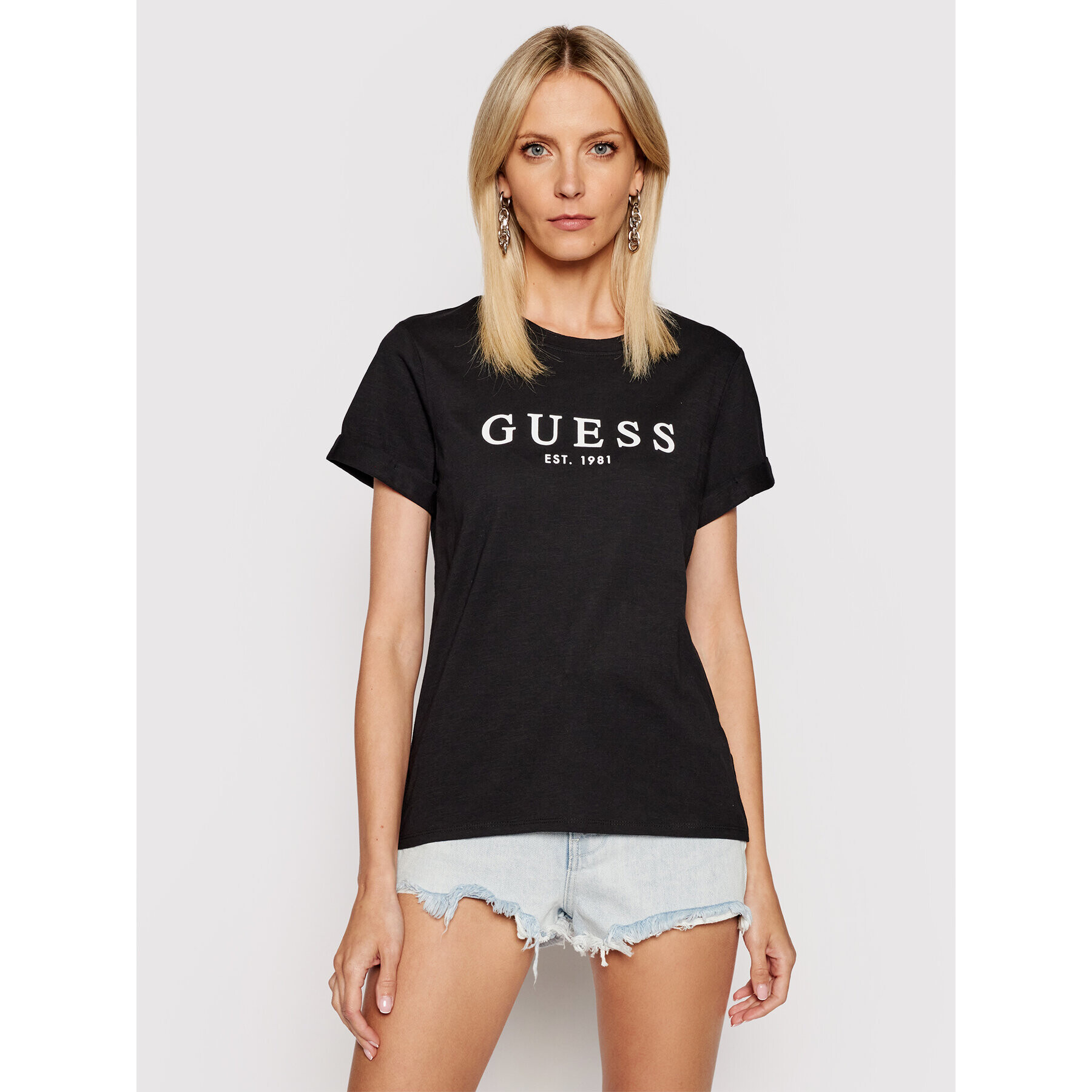 Guess T-Shirt 1981 W0GI69 R8G01 Černá Regular Fit - Pepit.cz