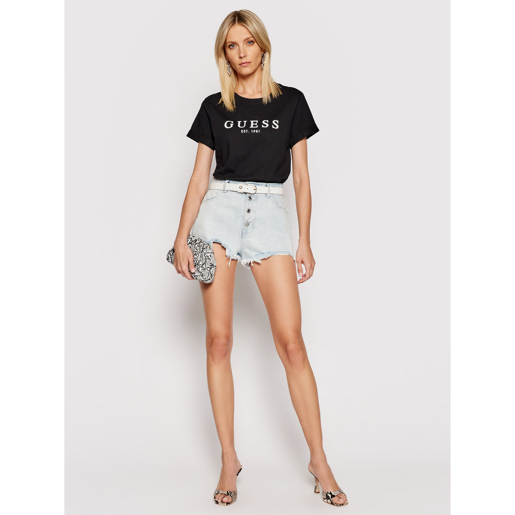 Guess T-Shirt 1981 W0GI69 R8G01 Černá Regular Fit - Pepit.cz