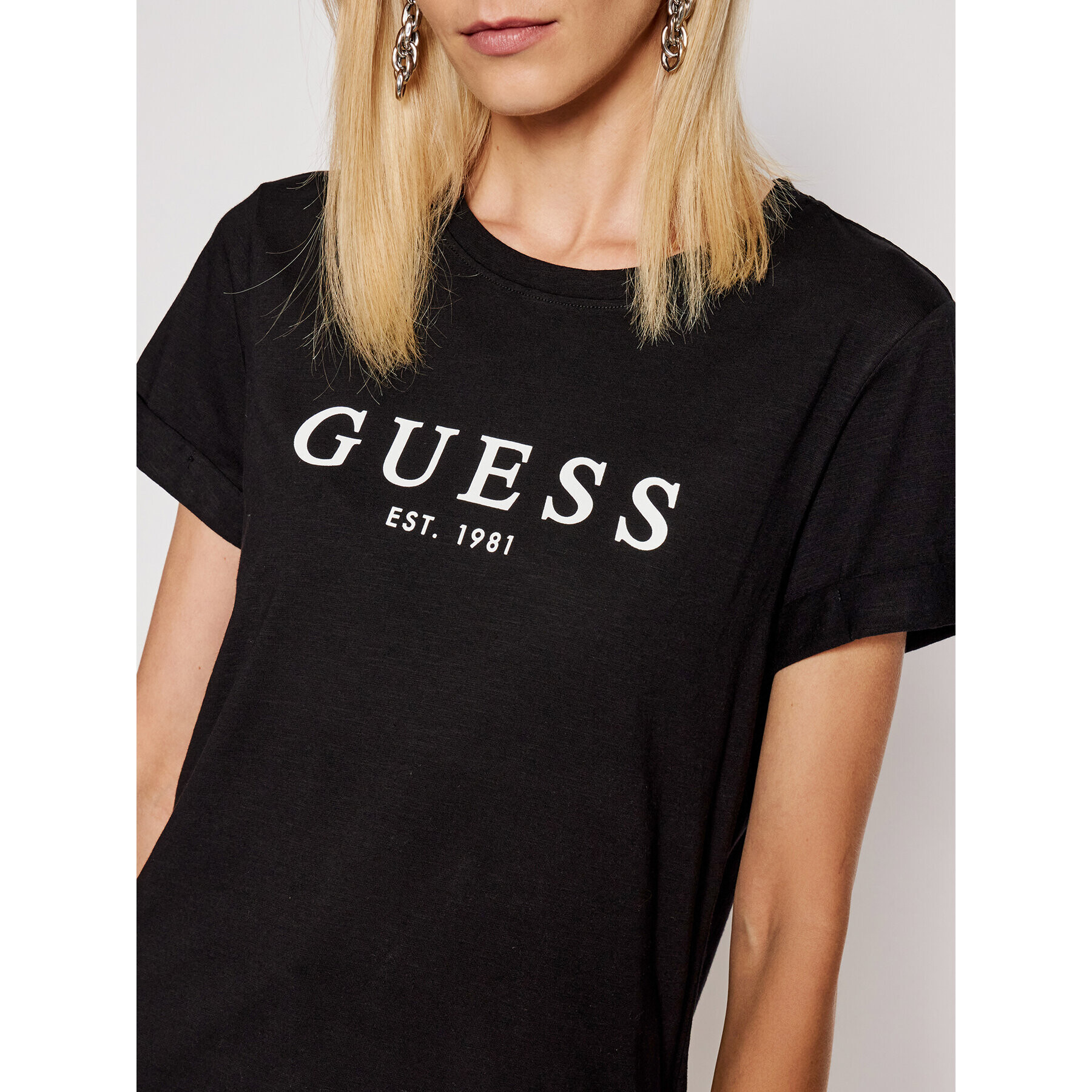 Guess T-Shirt 1981 W0GI69 R8G01 Černá Regular Fit - Pepit.cz